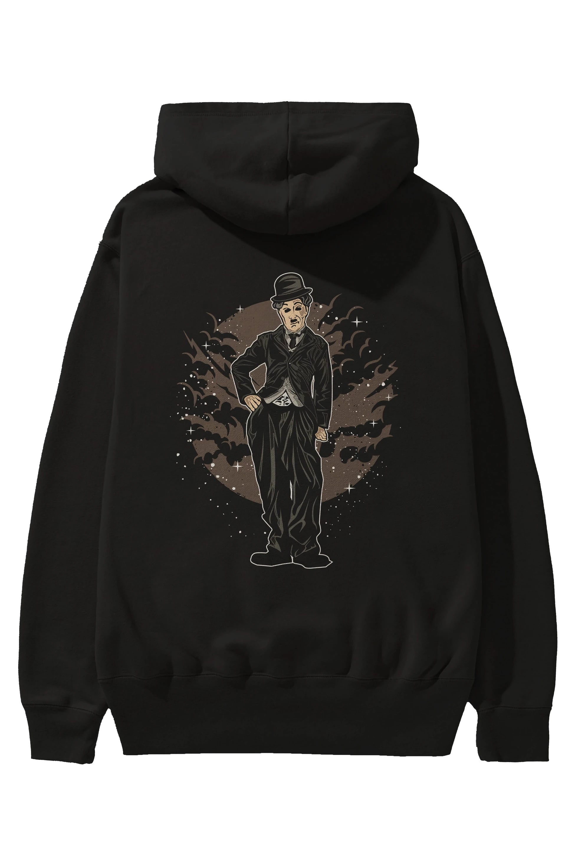 CHAPLIN Arka Baskılı Hoodie Oversize Kapüşonlu Sweatshirt Erkek Kadın Unisex
