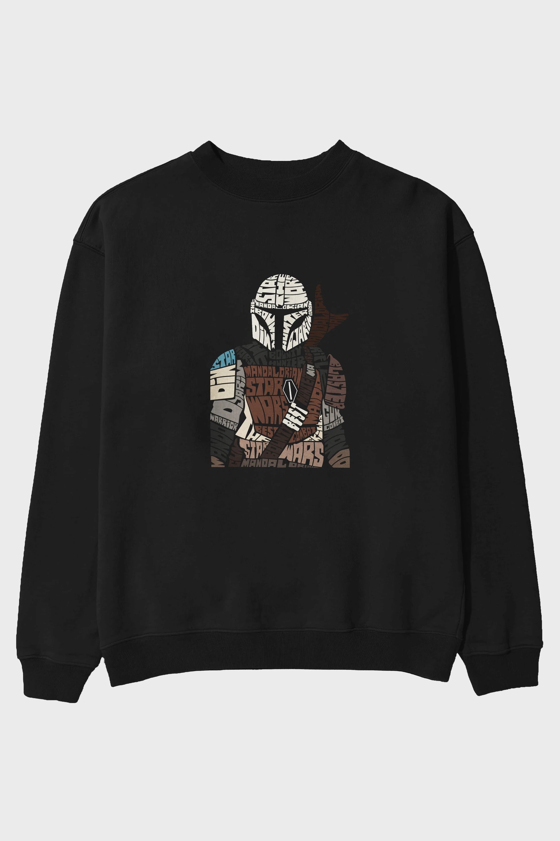 Mandalorian Ön Baskılı Oversize Sweatshirt Erkek Kadın Unisex