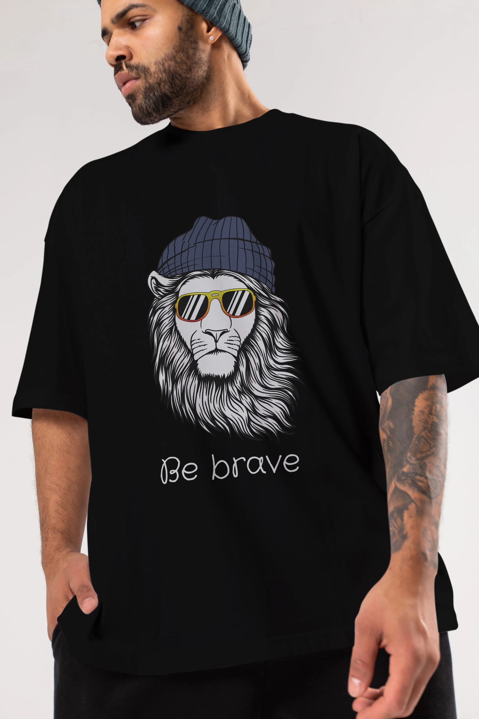 Be Brave Ön Baskılı Oversize t-shirt Erkek Kadın Unisex