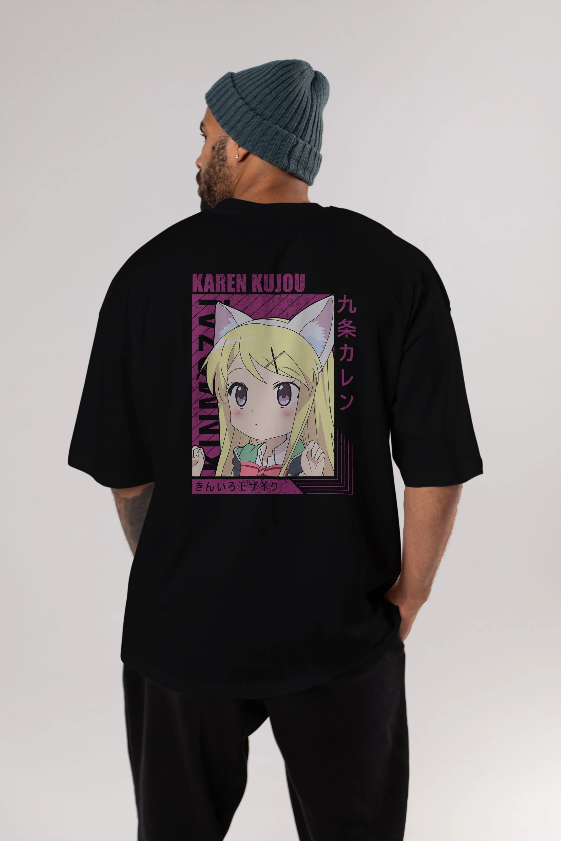 Karen Kujou 4 Anime Arka Baskılı Oversize t-shirt Erkek Kadın Unisex