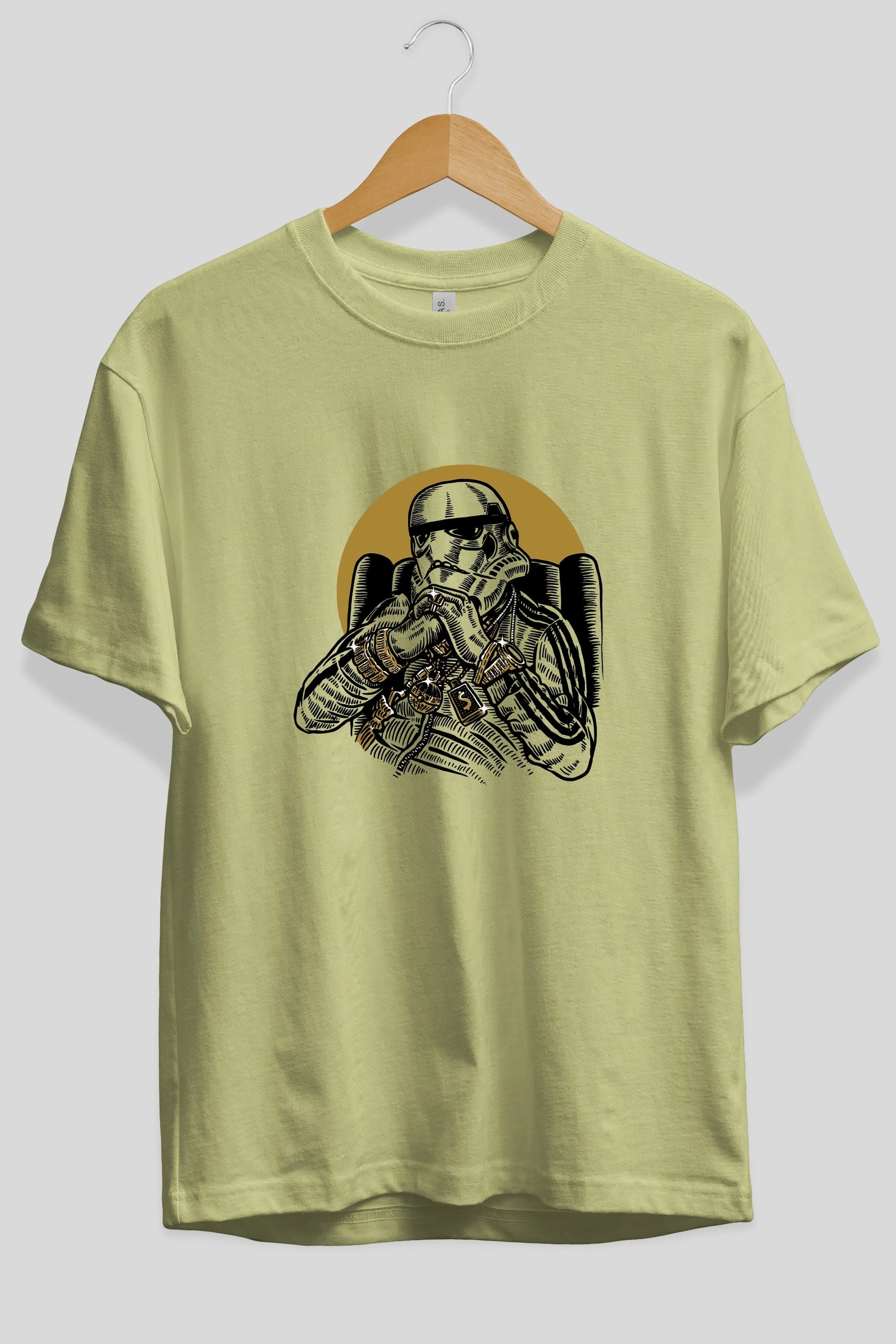 Trooper Dee Jay Ön Baskılı Oversize t-shirt Erkek Kadın Unisex %100 Pamuk tişort