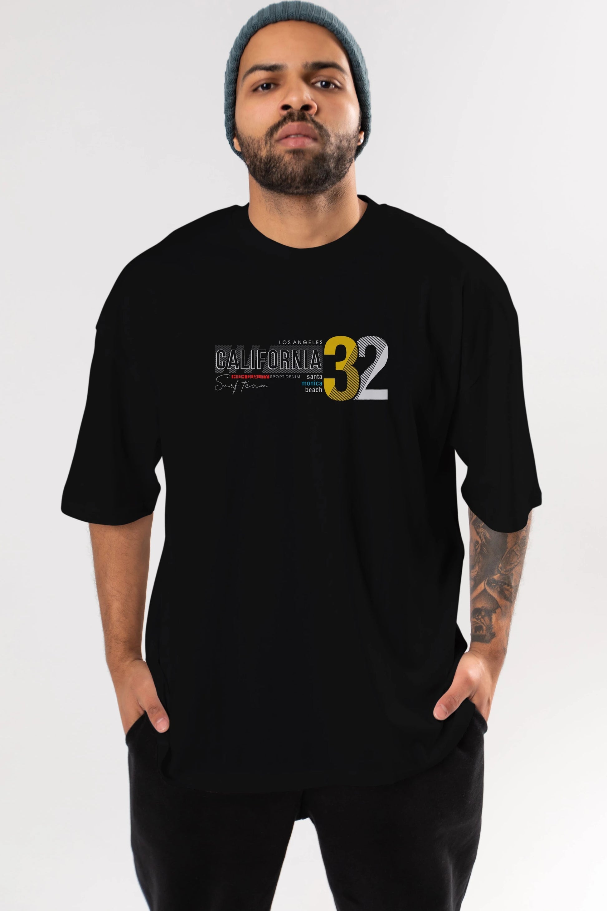 California 32 Ön Baskılı Oversize t-shirt Erkek Kadın Unisex