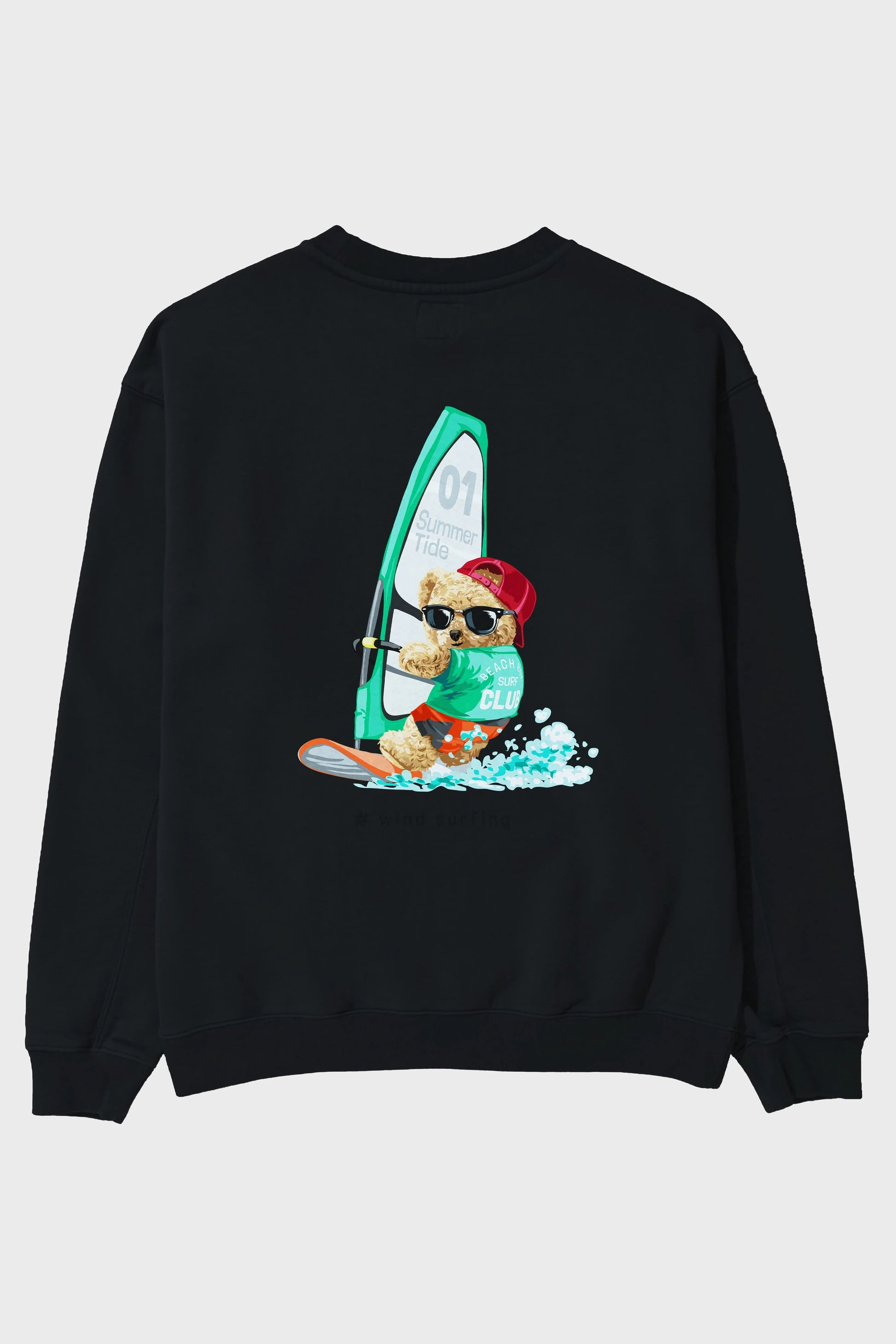 Teddy Bear Summer Tide Arka Baskılı Oversize Sweatshirt Erkek Kadın Unisex
