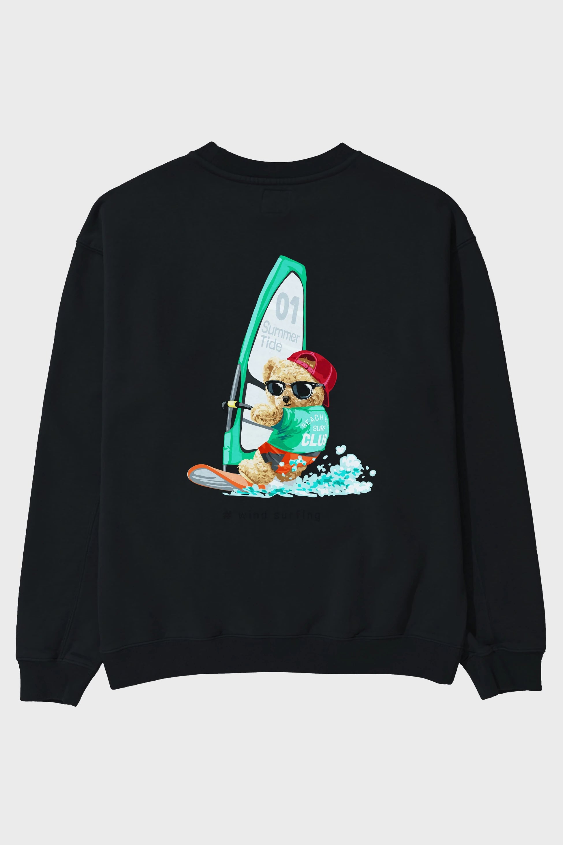 Teddy Bear Summer Tide Arka Baskılı Oversize Sweatshirt Erkek Kadın Unisex