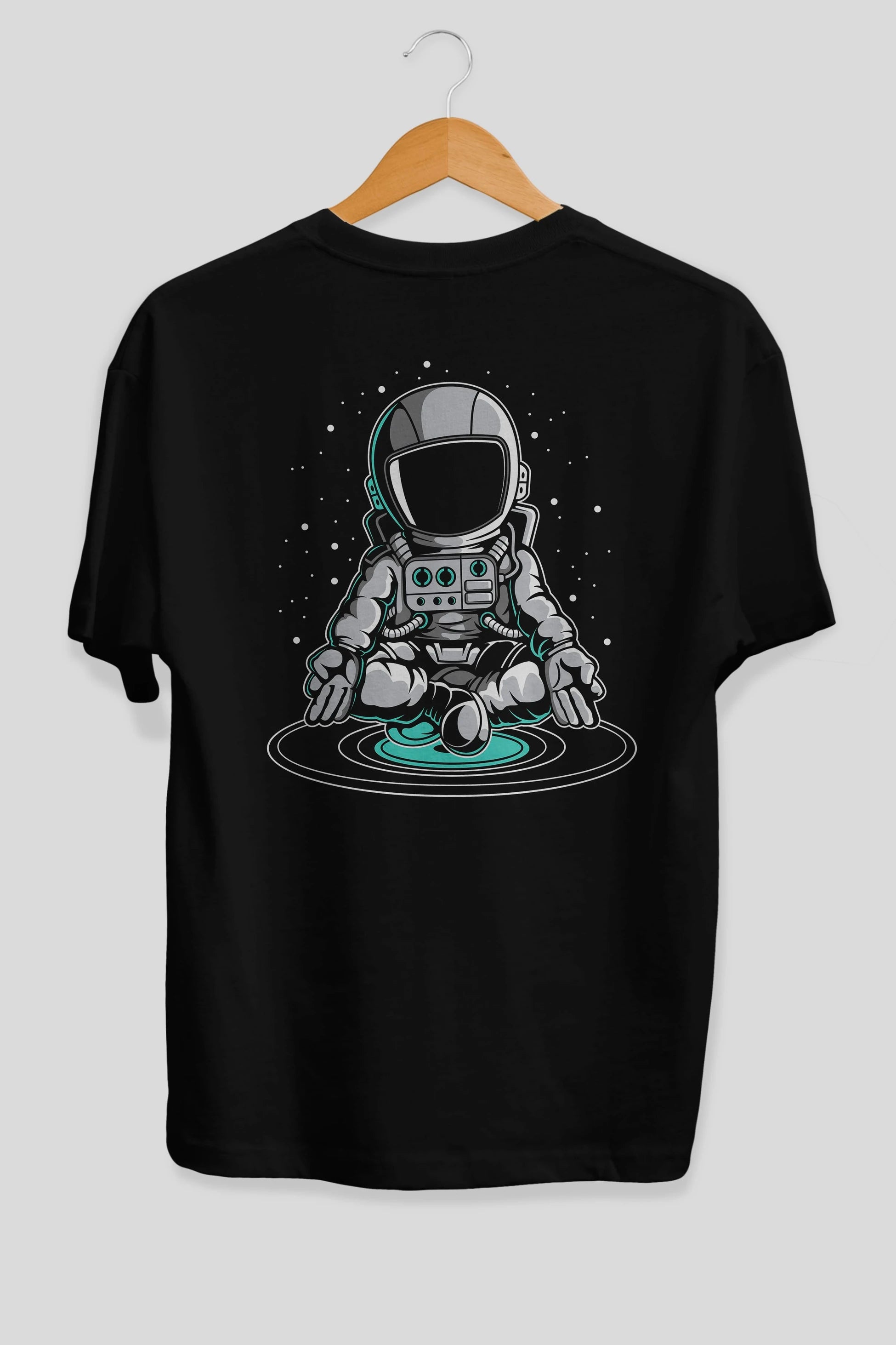 Astronaut Meditation Arka Baskılı Oversize t-shirt Erkek Kadın Unisex