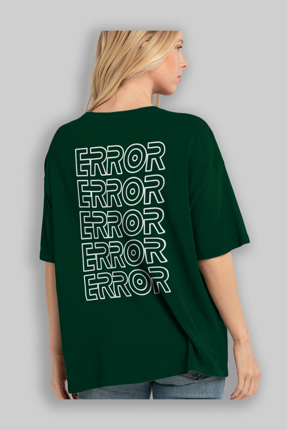 Error Yazılı Arka Baskılı Oversize t-shirt Erkek Kadın Unisex