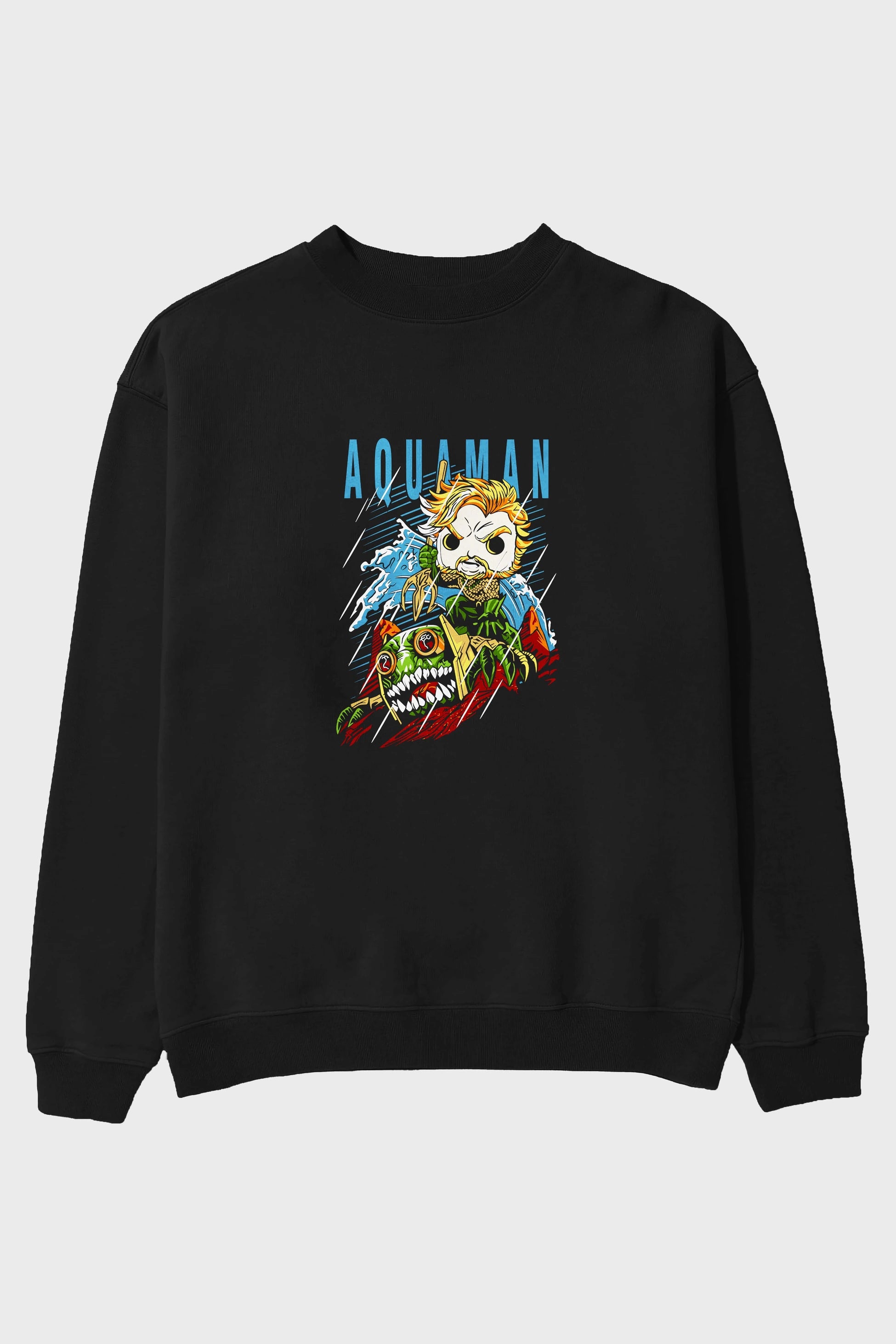Aquaman Ön Baskılı Oversize Sweatshirt Erkek Kadın Unisex