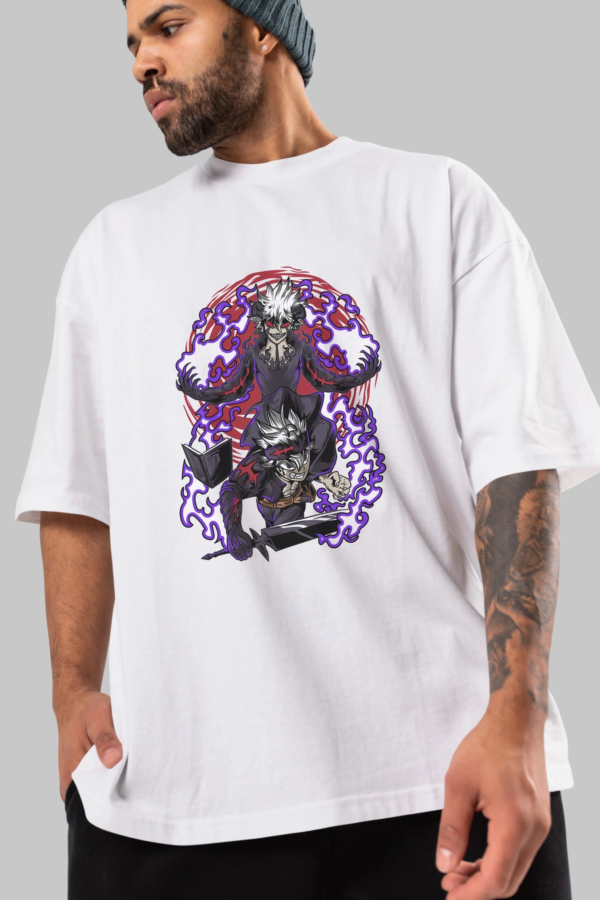 BLACK CLOVER DEVIL UNION Anime Ön Baskılı Oversize t-shirt %100 pamuk Erkek Kadın Unisex