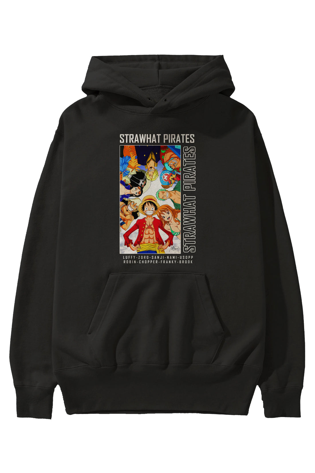 Luffy Strahwat Anime Ön Baskılı Hoodie Oversize Kapüşonlu Sweatshirt Erkek Kadın Unisex