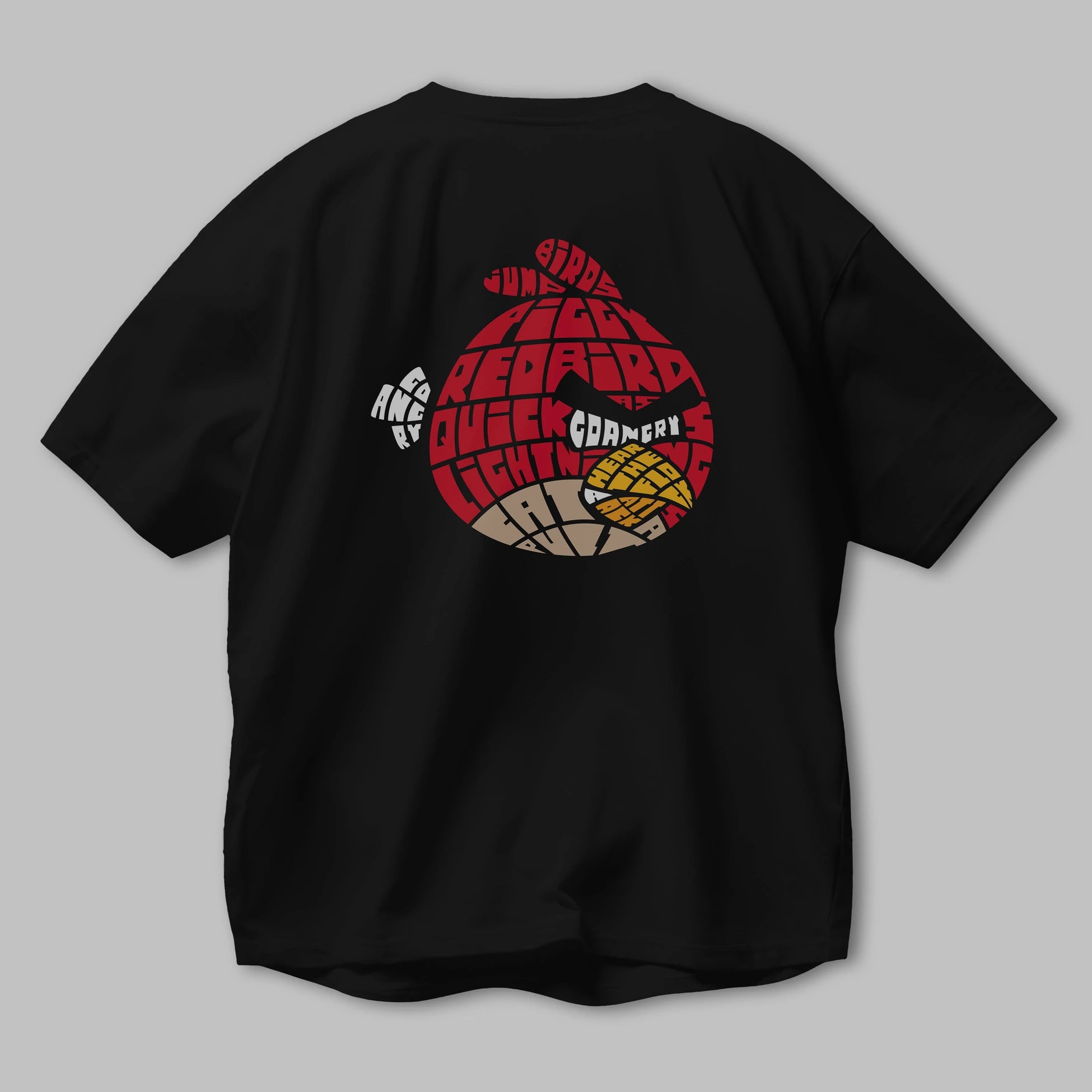 Bird With Anger Arka Baskılı Oversize t-shirt %100 pamuk Erkek Kadın Unisex