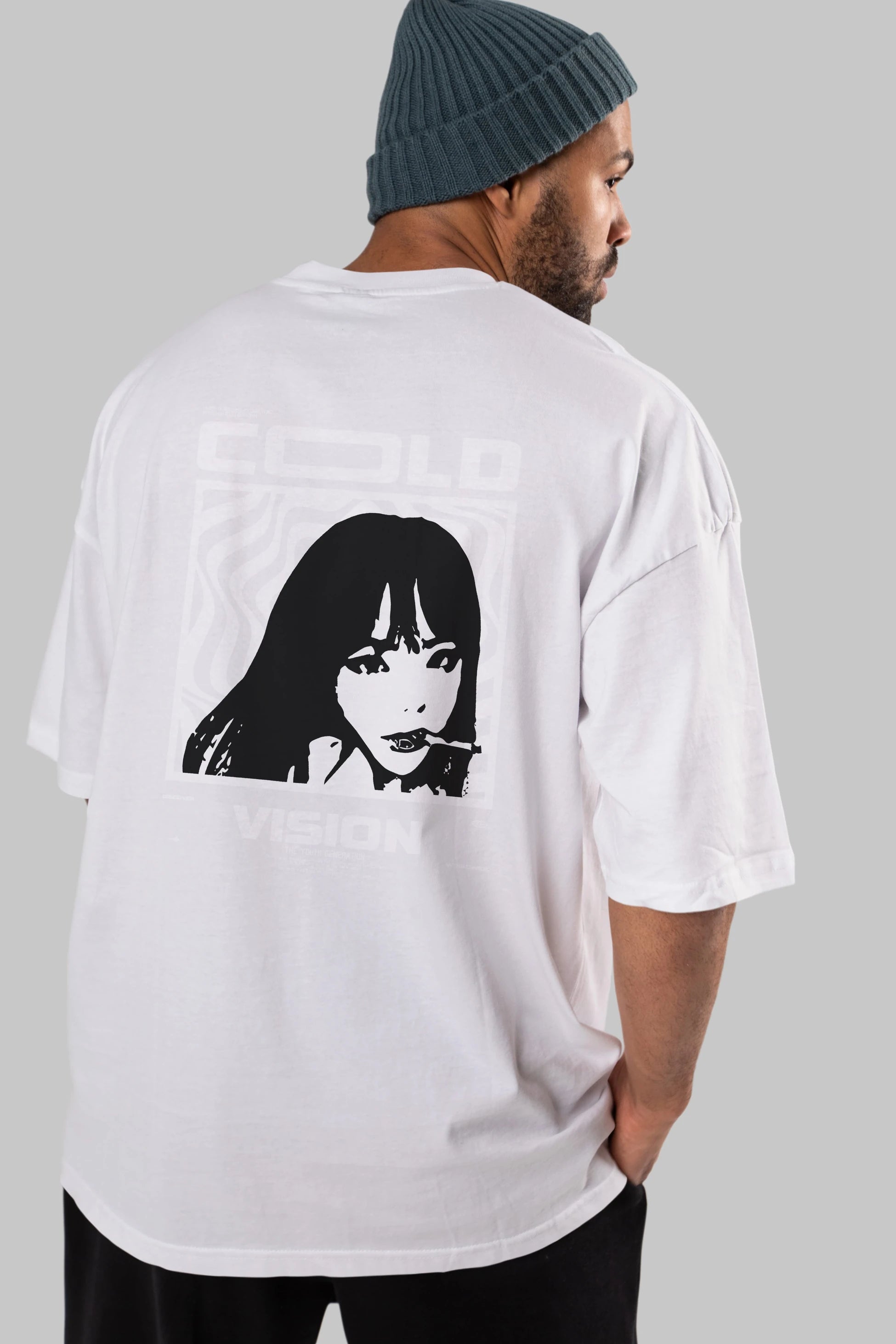 Cold Vision Arka Baskılı Oversize t-shirt Erkek Kadın Unisex