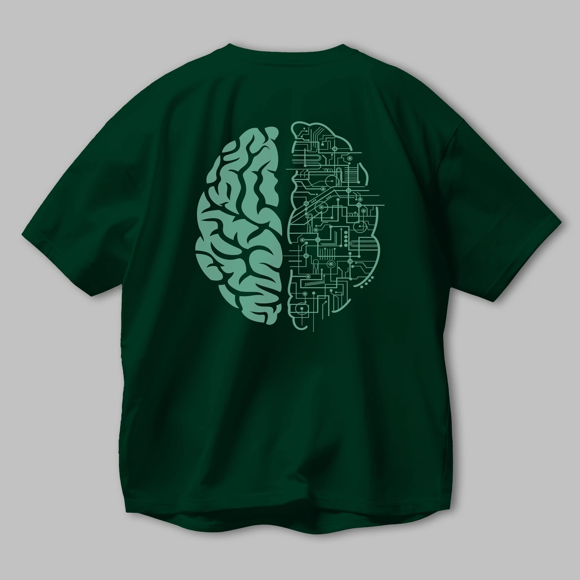 Electric Brain Arka Baskılı Oversize t-shirt %100 pamuk Erkek Kadın Unisex