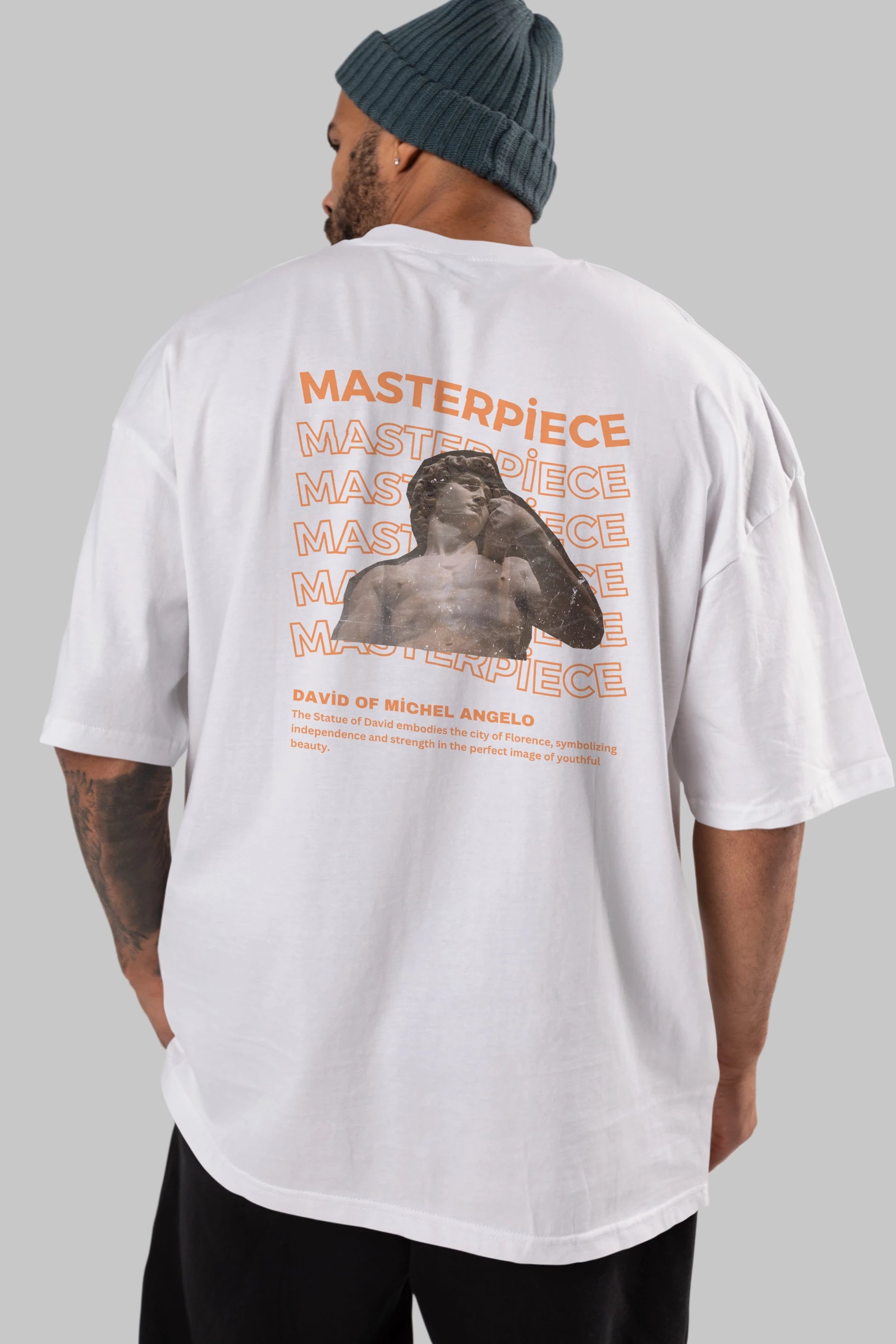 Masterpiece Yazılı Arka Baskılı Oversize t-shirt Erkek Kadın Unisex