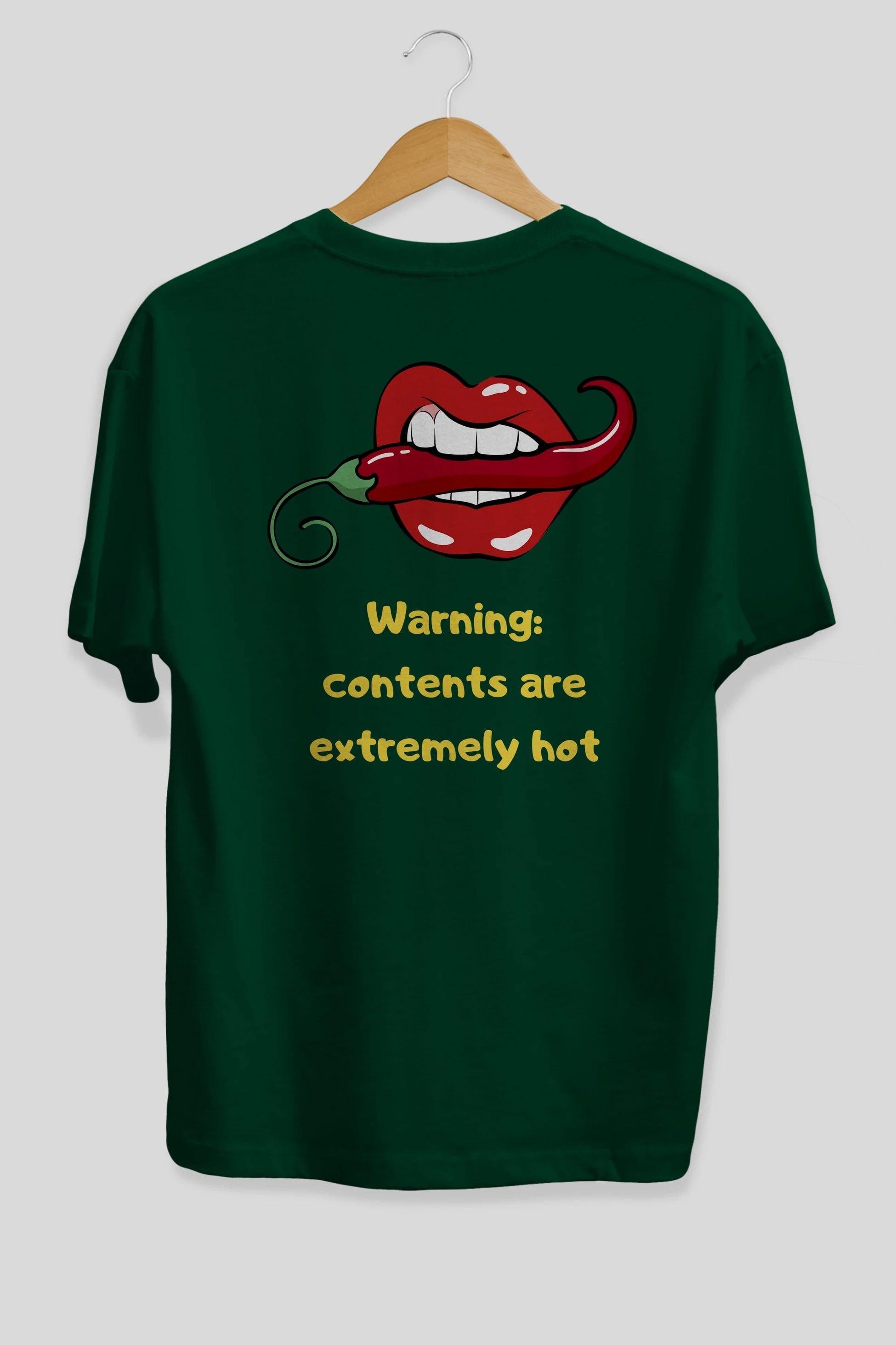 Warning Contents Yazılı Arka Baskılı Oversize t-shirt Erkek Kadın Unisex