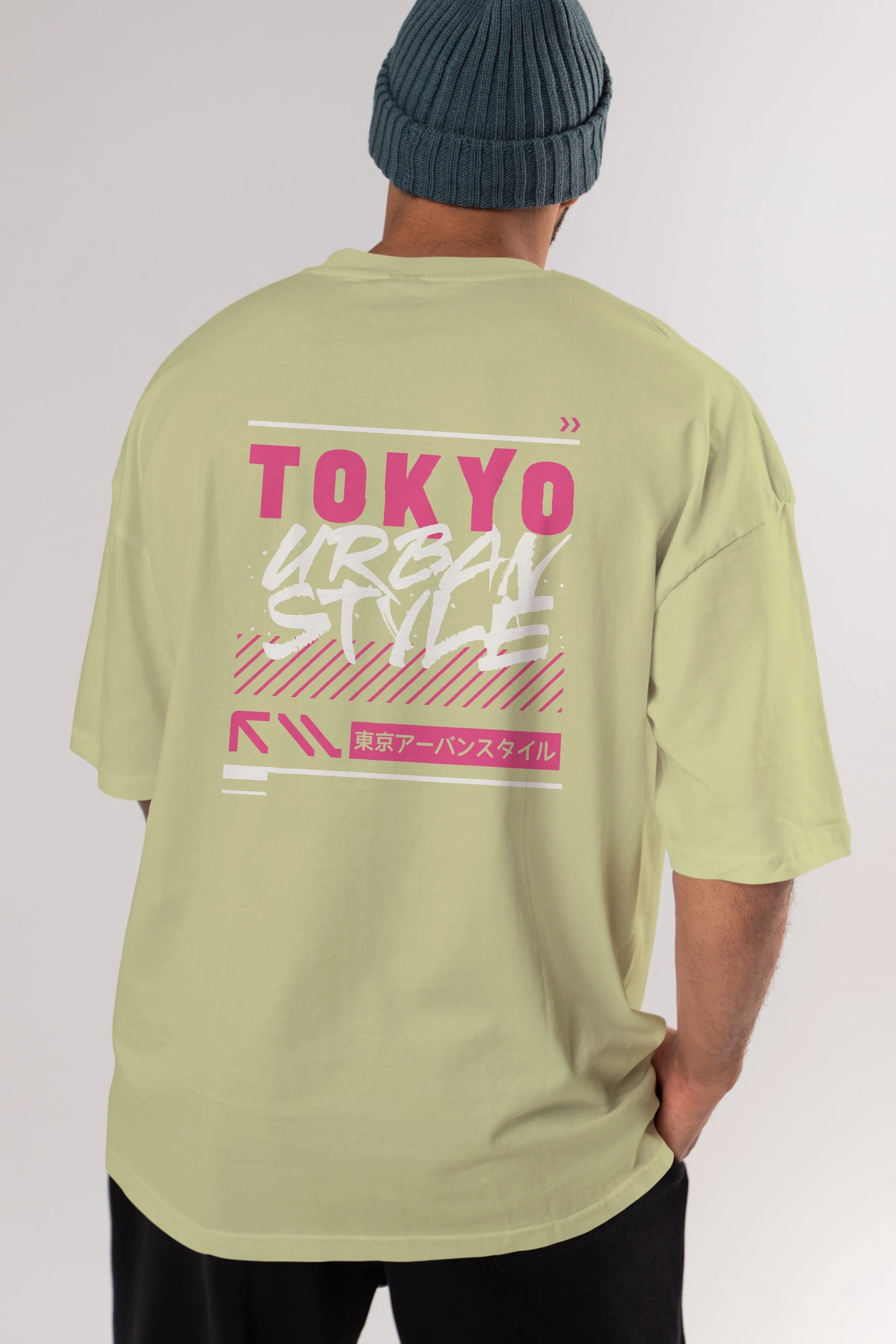 Tokyo Urban Style Arka Baskılı Oversize t-shirt Erkek Kadın Unisex