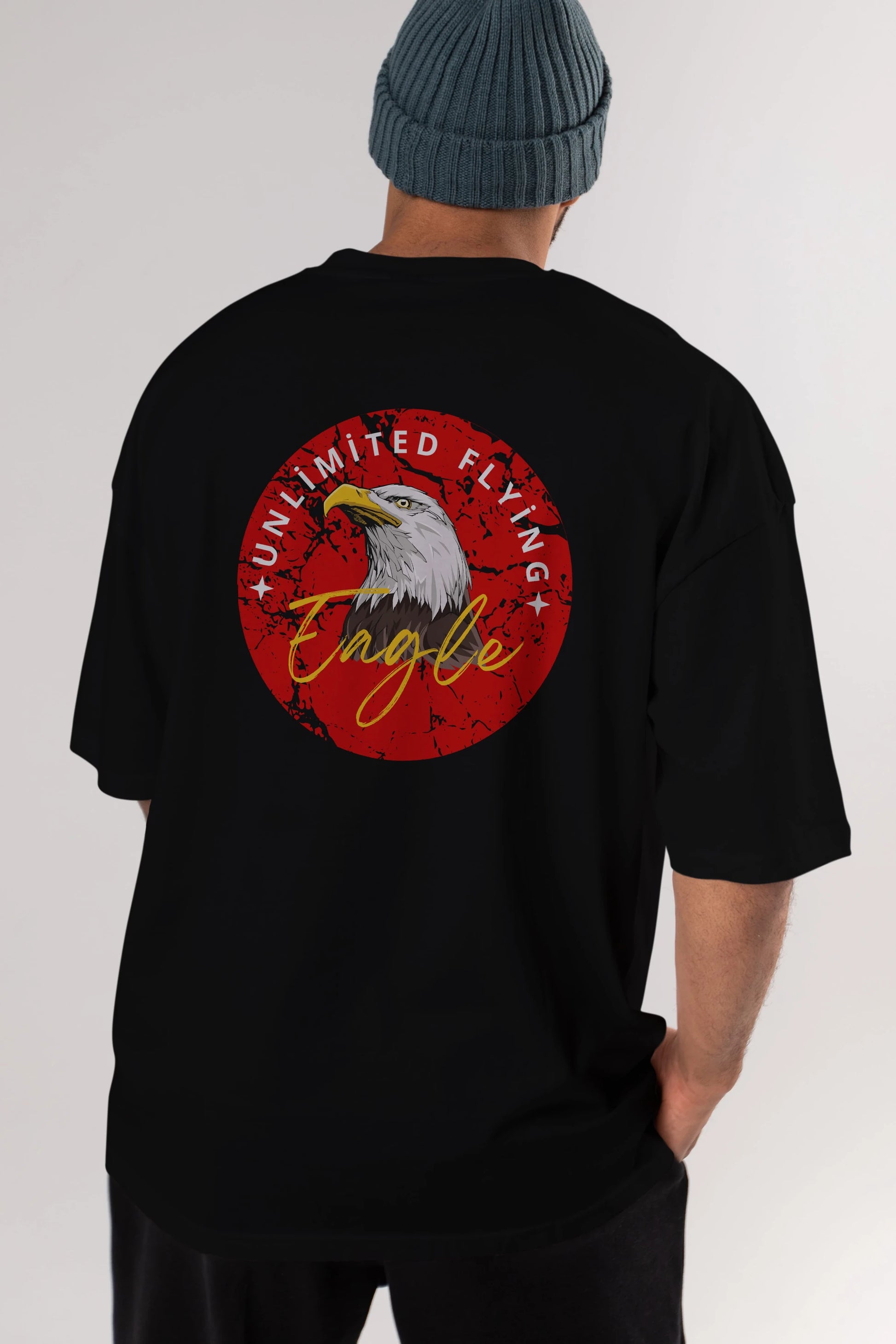 Unlimited Flying Yazılı Arka Baskılı Oversize t-shirt Erkek Kadın Unisex