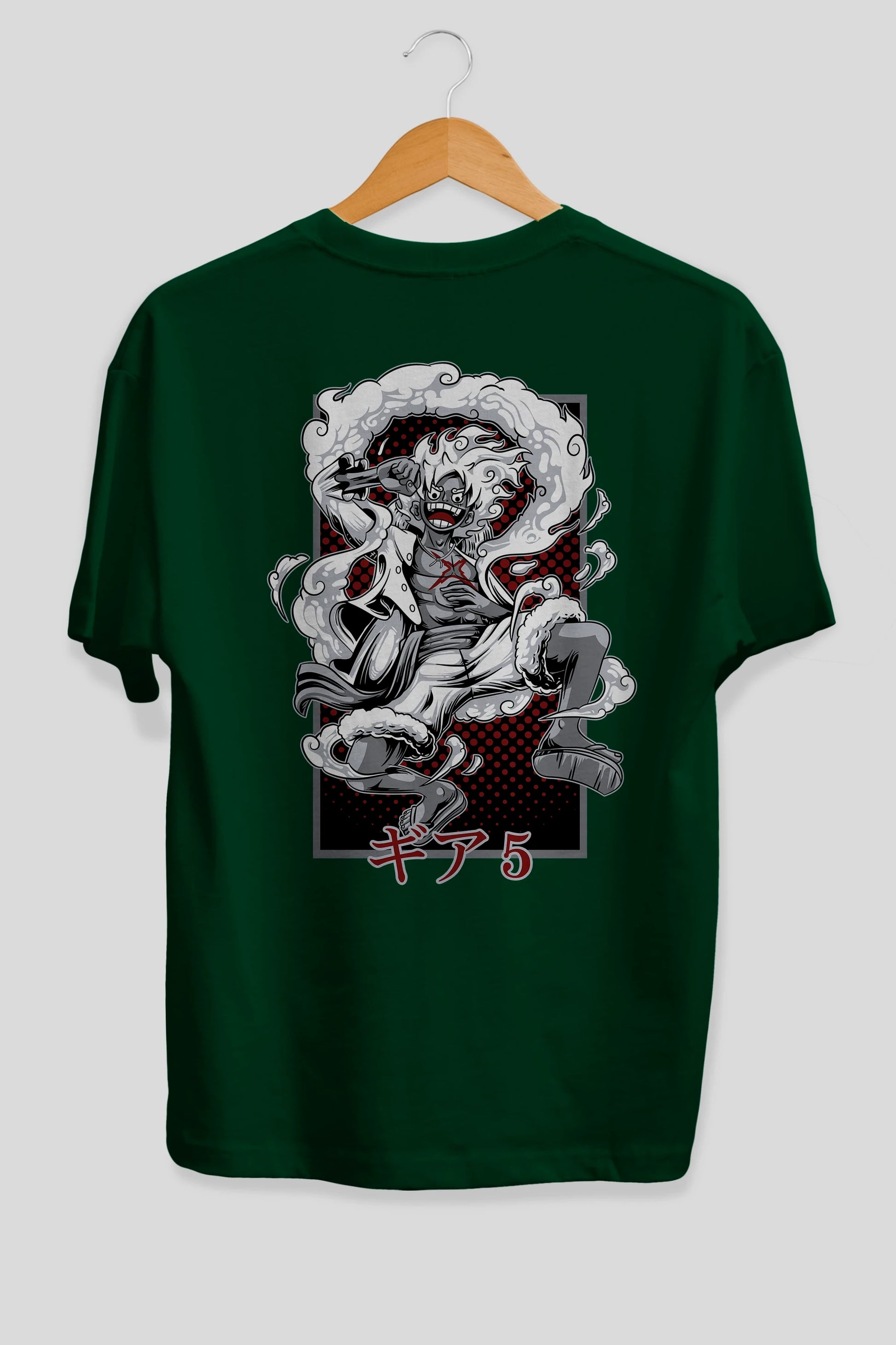 LUFFY GEAR 5 Anime Arka Baskılı Oversize t-shirt Erkek Kadın Unisex
