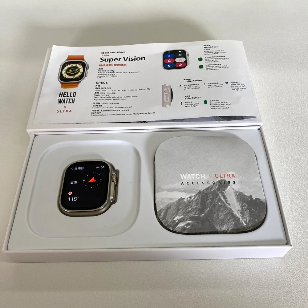 Watch 8 Ultra Safir Plus ( Pusulalı ) + Alpine Kordon Hediyeli