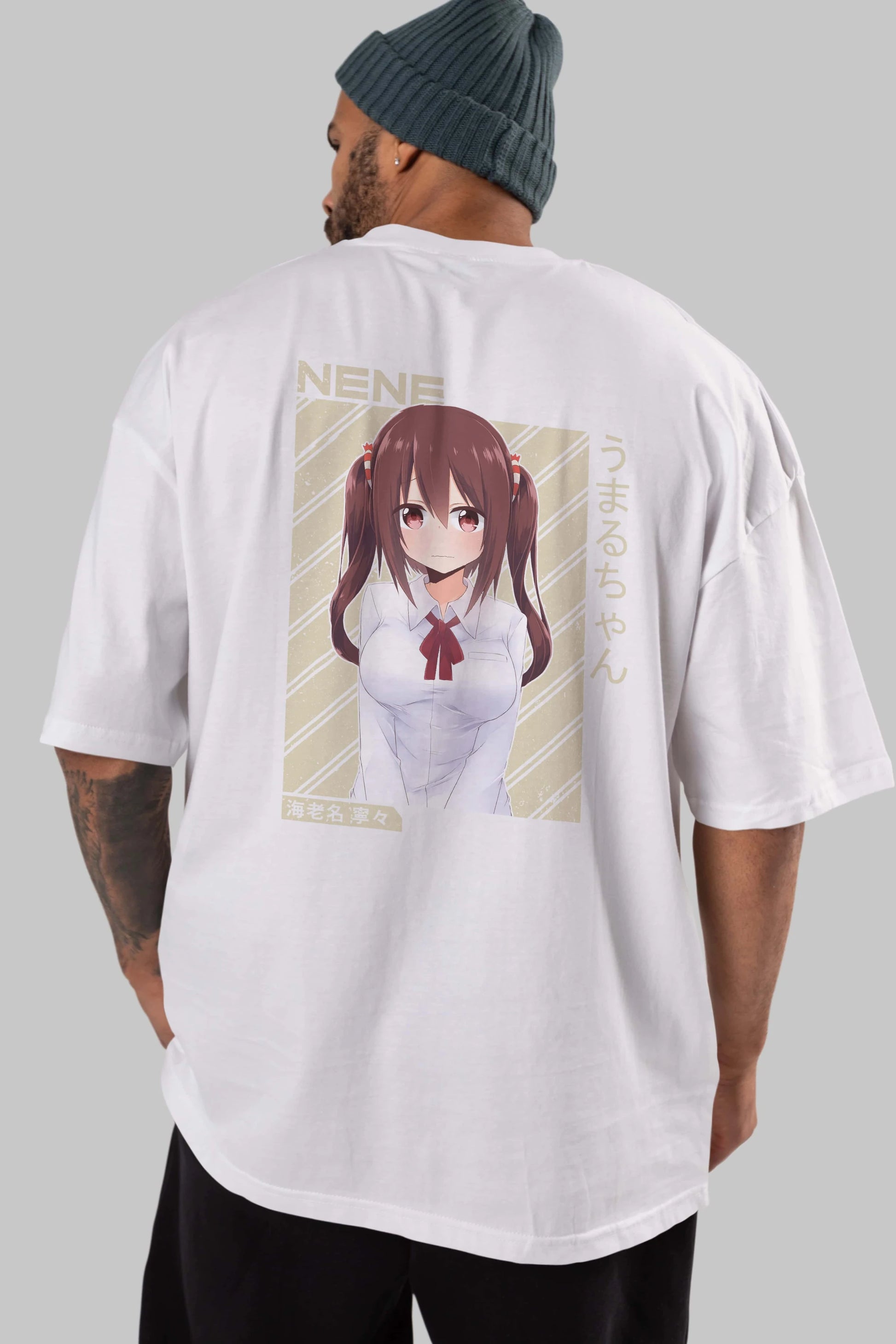 Nene Ebina 1 Anime Arka Baskılı Oversize t-shirt Erkek Kadın Unisex
