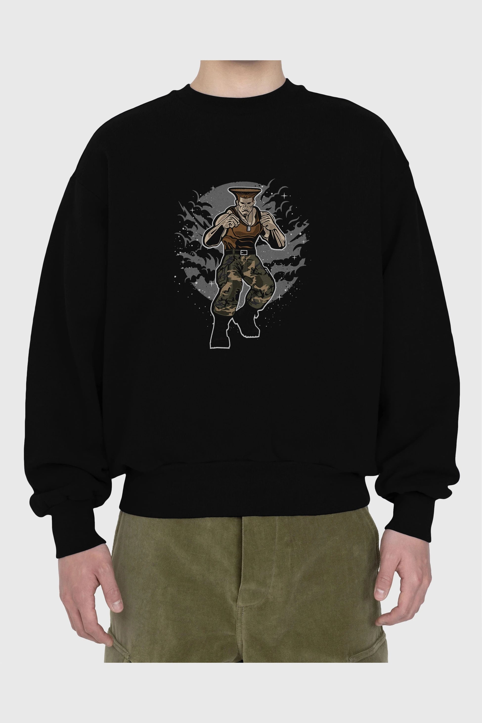 Guile Ön Baskılı Oversize Sweatshirt Erkek Kadın Unisex