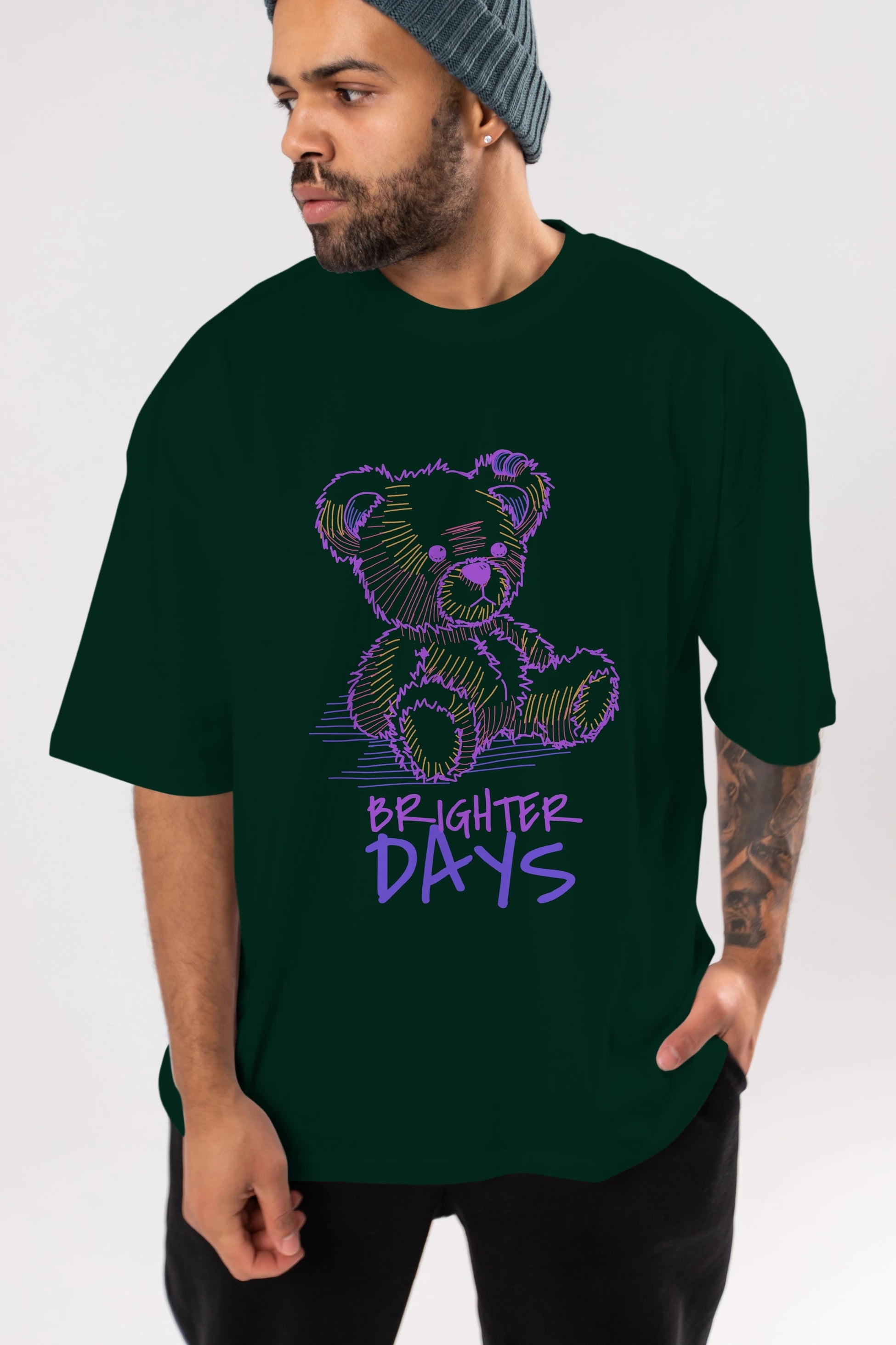 Brighter Days Ön Baskılı Oversize t-shirt Erkek Kadın Unisex