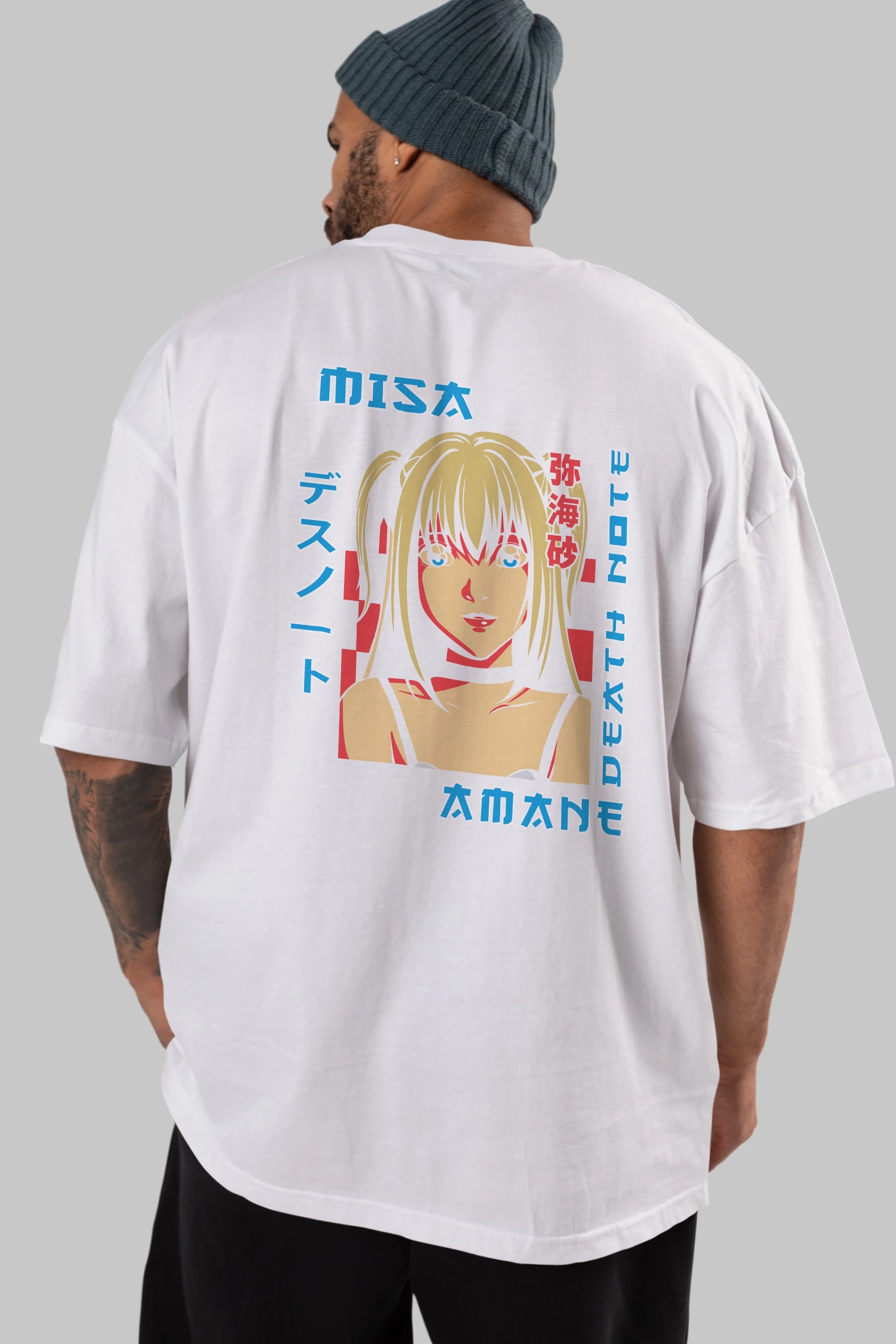 MISA-DEATH NOTE Anime Arka Baskılı Oversize t-shirt Erkek Kadın Unisex