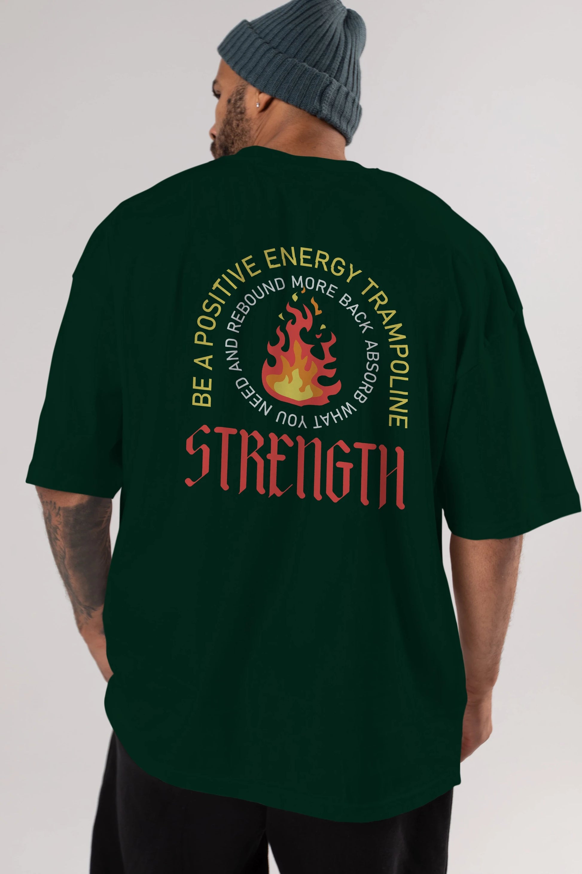 Positive Energy Arka Baskılı Oversize t-shirt Erkek Kadın Unisex