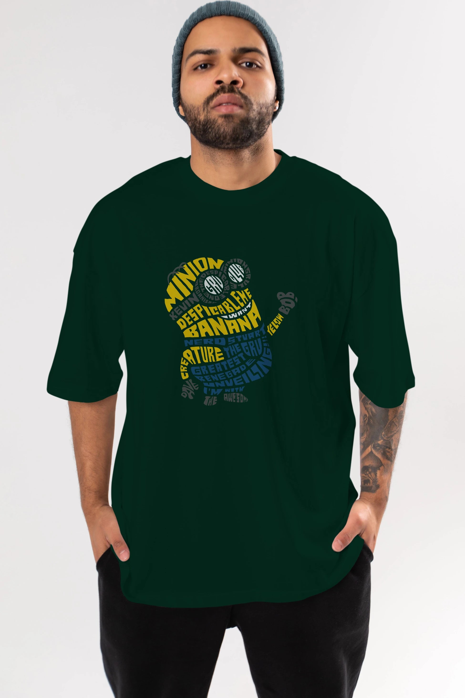 Minion Ön Baskılı Oversize t-shirt %100 pamuk Erkek Kadın Unisex