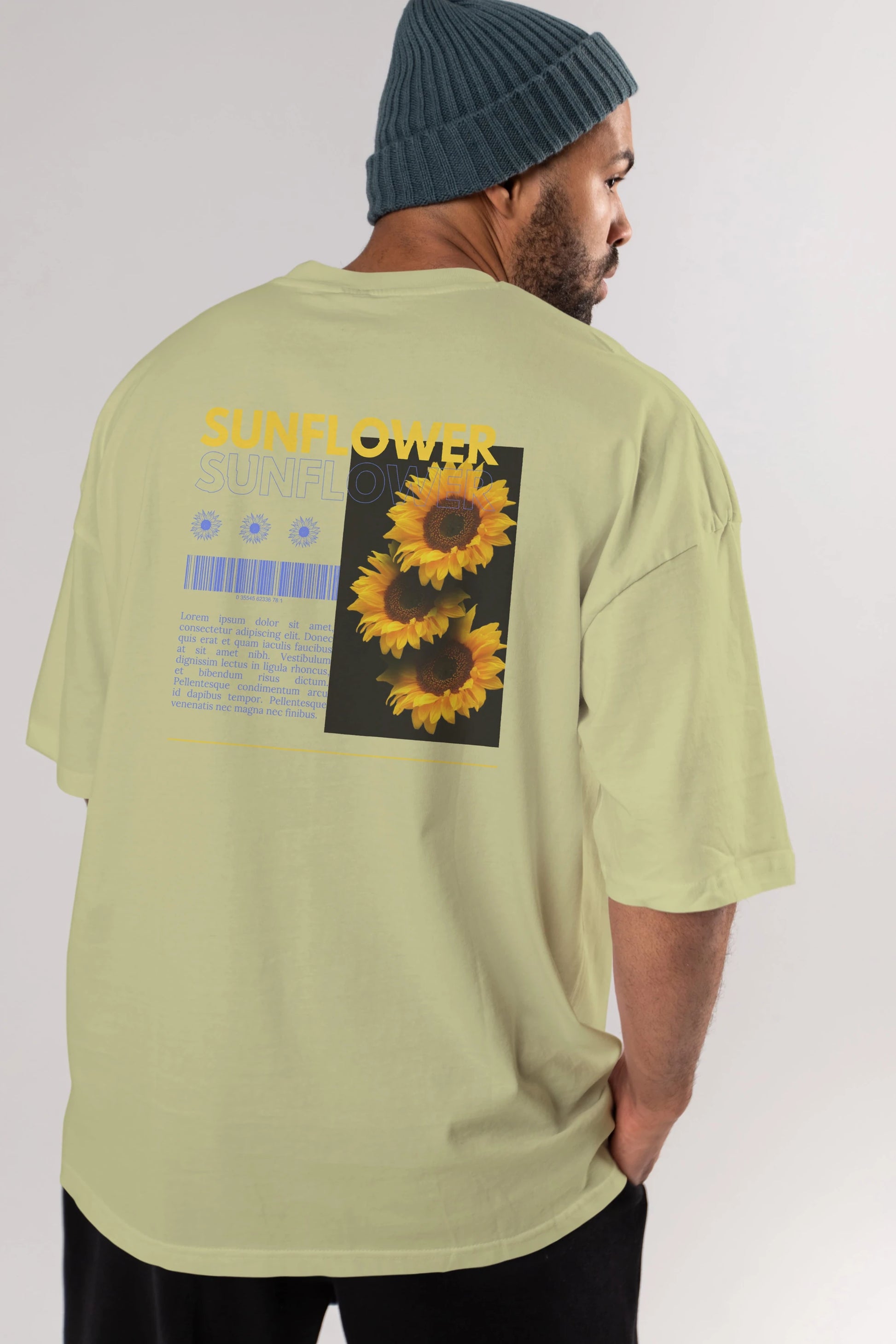 Sunflower Arka Baskılı Oversize t-shirt Erkek Kadın Unisex