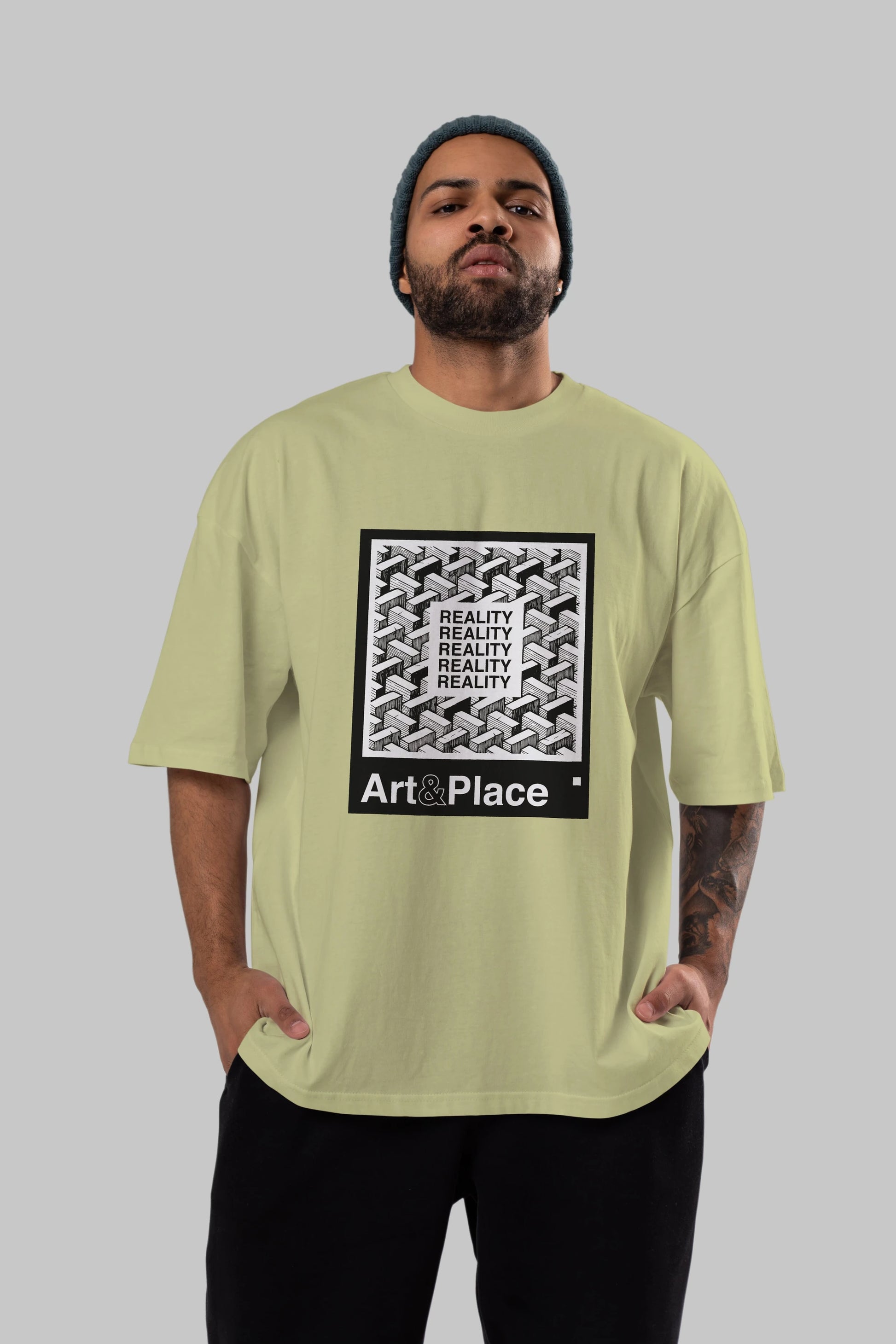 Reality Ön Baskılı Oversize t-shirt Erkek Kadın Unisex