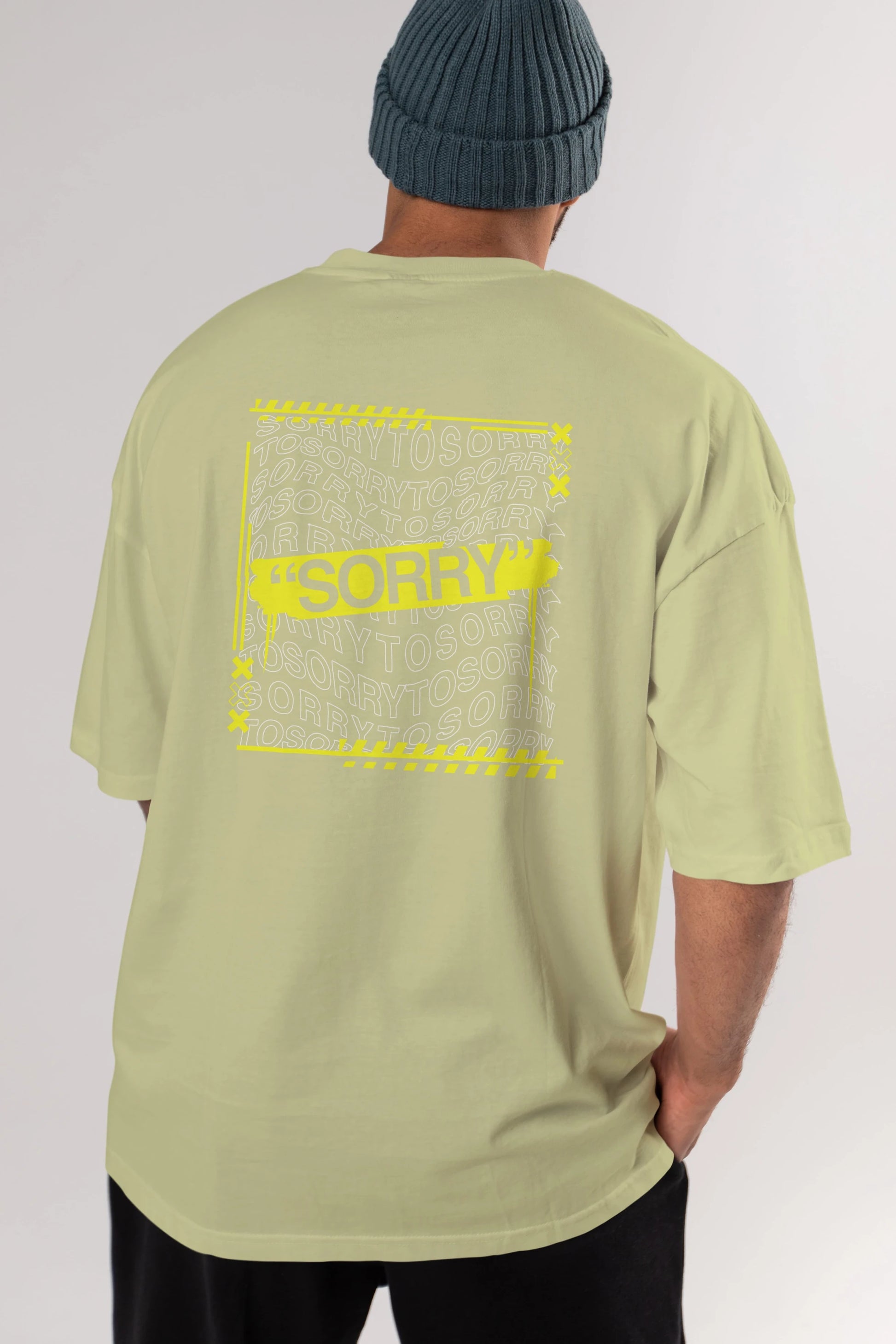 Sorry to Sorry Arka Baskılı Oversize t-shirt Erkek Kadın Unisex