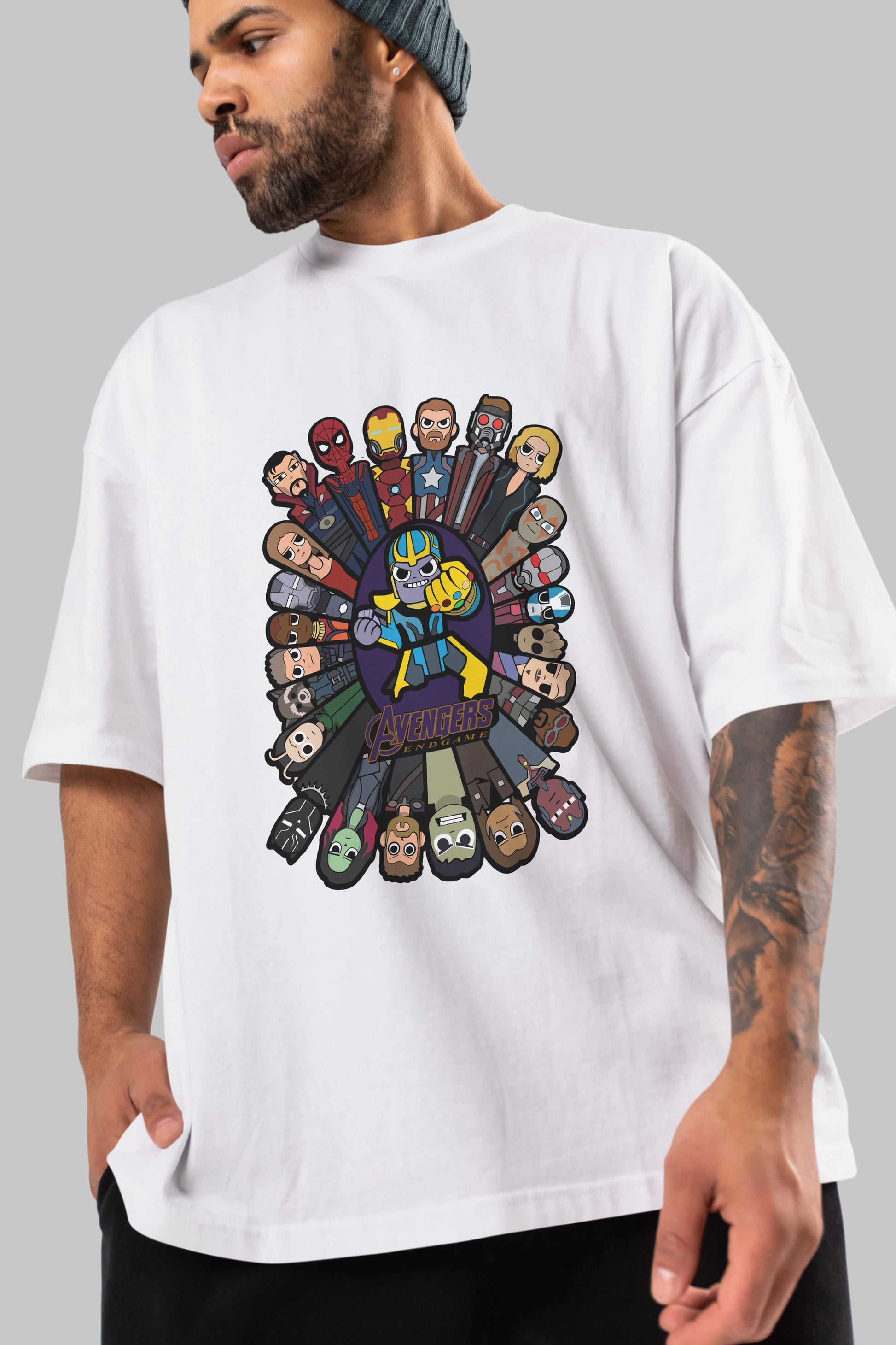The Avengers (2) Ön Baskılı Oversize t-shirt Erkek Kadın Unisex %100 Pamuk Bisiklet Yaka tişort