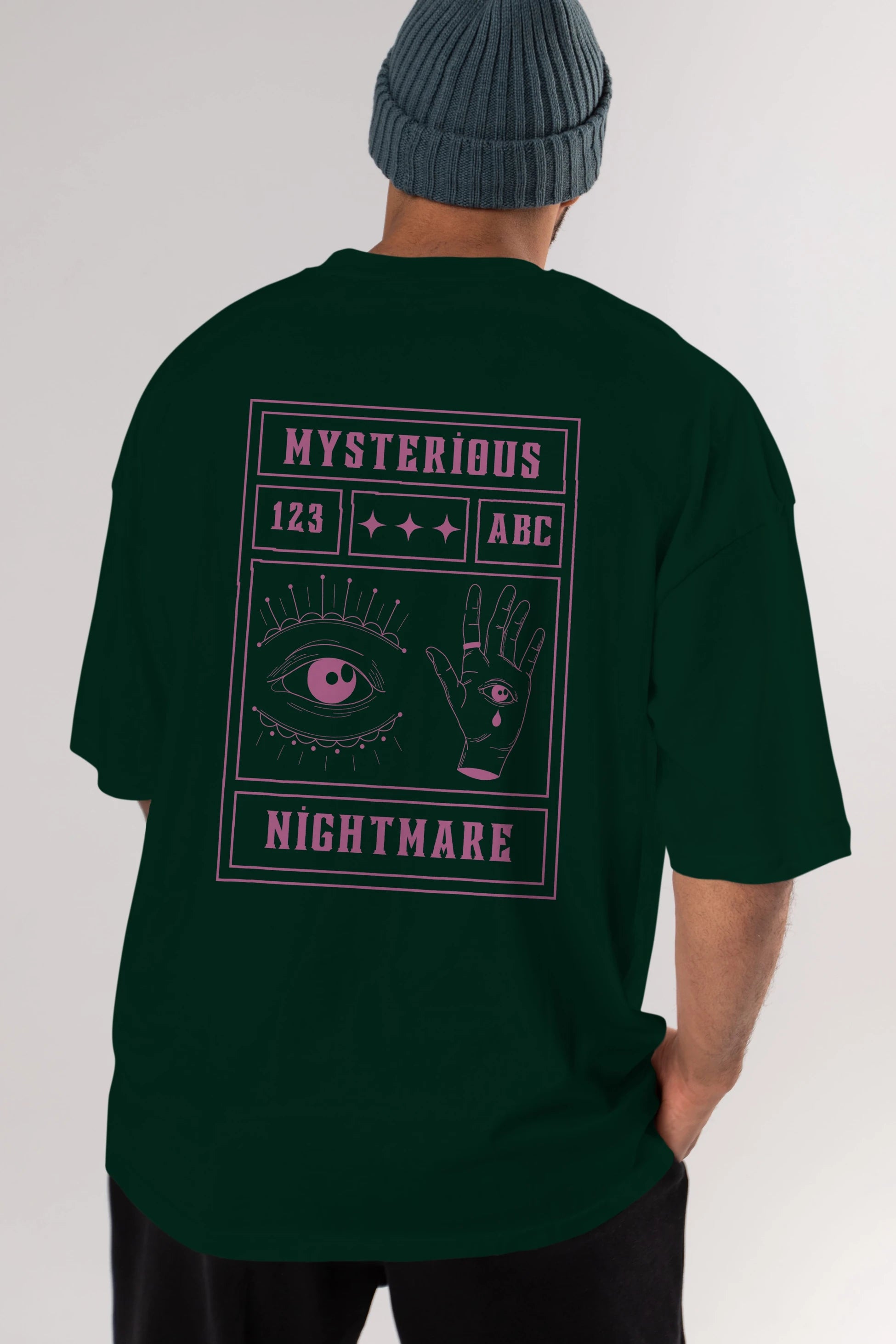 Mysterious Nightmare Arka Baskılı Oversize t-shirt Erkek Kadın Unisex