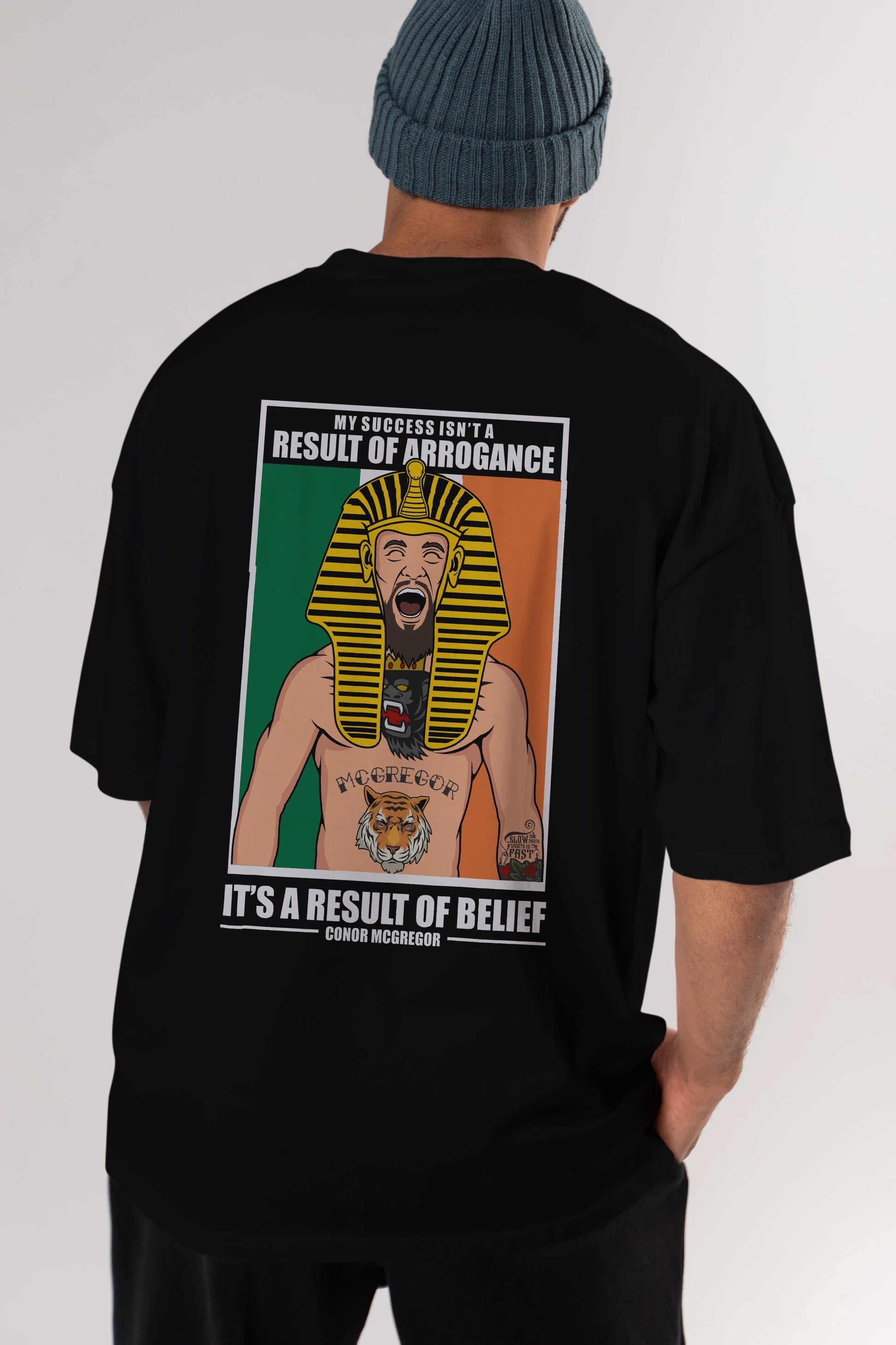McGregor Pharaoh Arka Baskılı Oversize t-shirt Erkek Kadın Unisex %100 Pamuk tişort