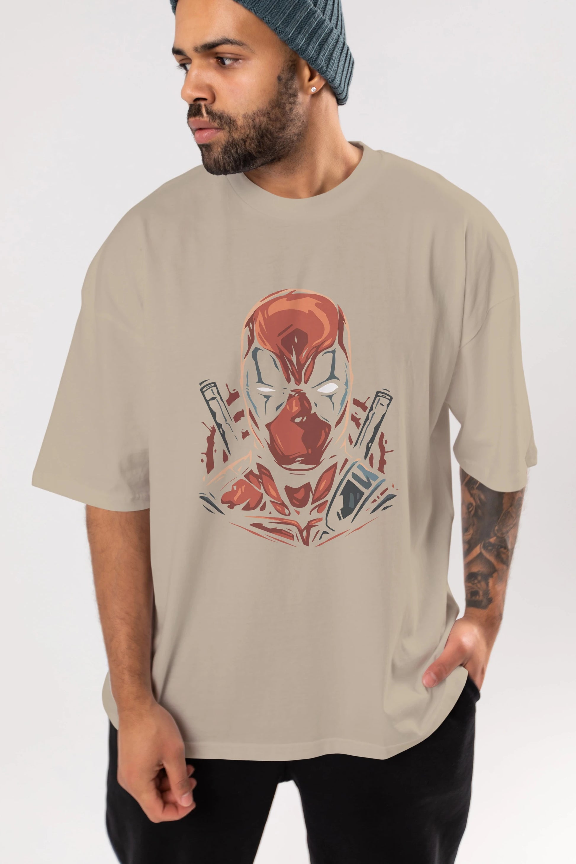Deadpool (10) Ön Baskılı Oversize t-shirt Erkek Kadın Unisex %100 Pamuk Bisiklet Yaka tişort