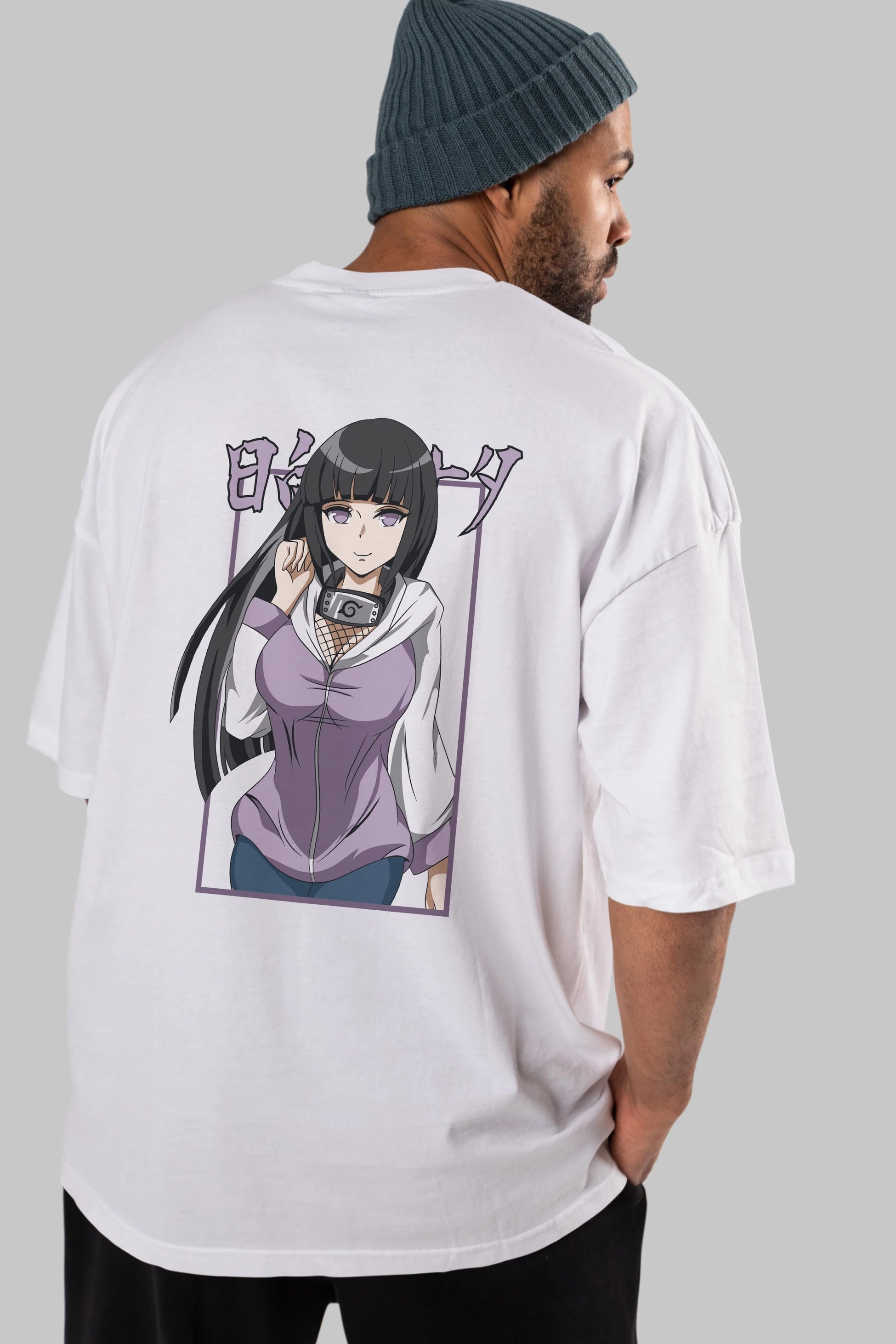Hinata NARUTO Anime Arka Baskılı Oversize t-shirt Erkek Kadın Unisex