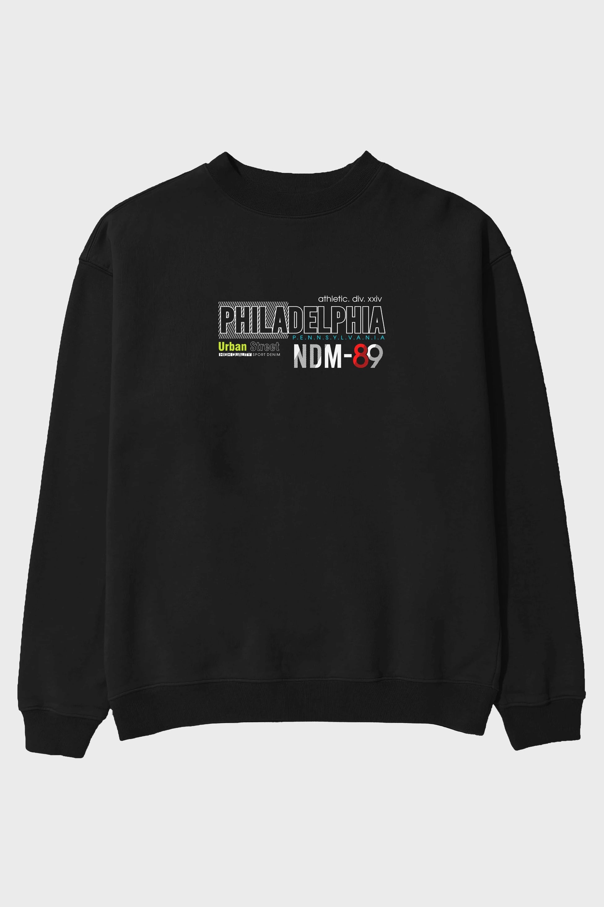 Philadelphia 89 Ön Baskılı Oversize Sweatshirt Erkek Kadın Unisex