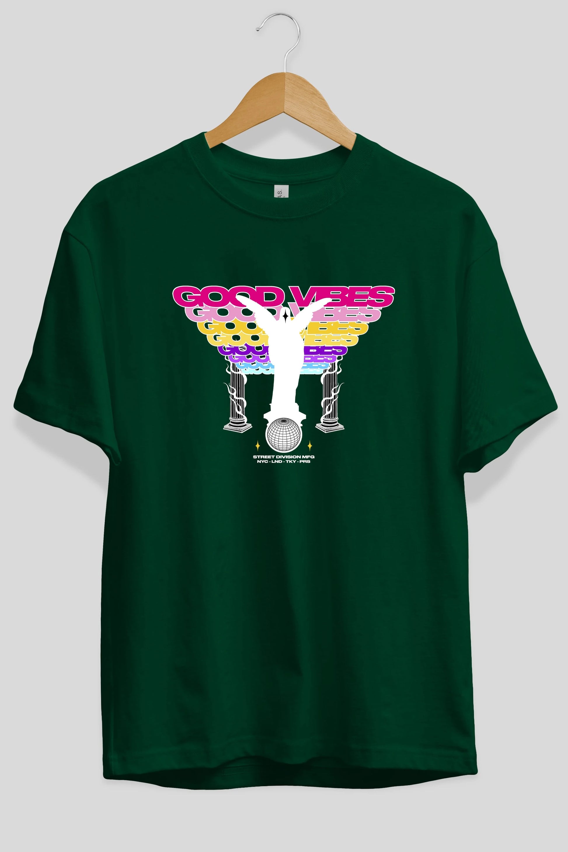Good Vibes Ön Baskılı Oversize t-shirt Erkek Kadın Unisex