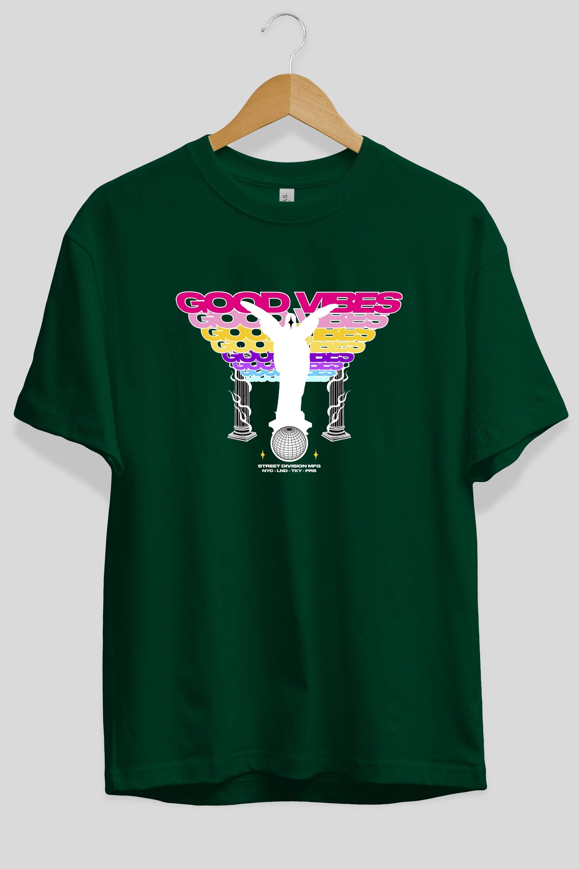 Good Vibes Ön Baskılı Oversize t-shirt Erkek Kadın Unisex
