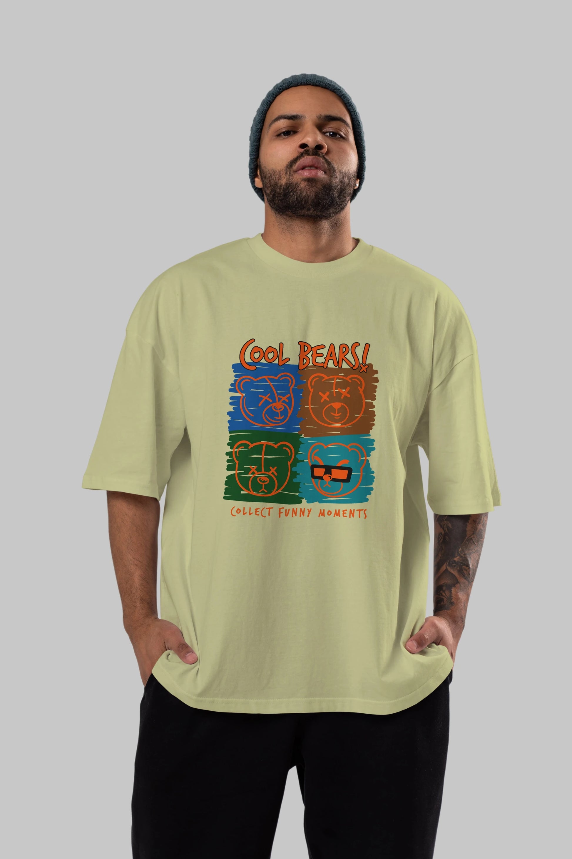Cool Bears Ön Baskılı Oversize t-shirt Erkek Kadın Unisex