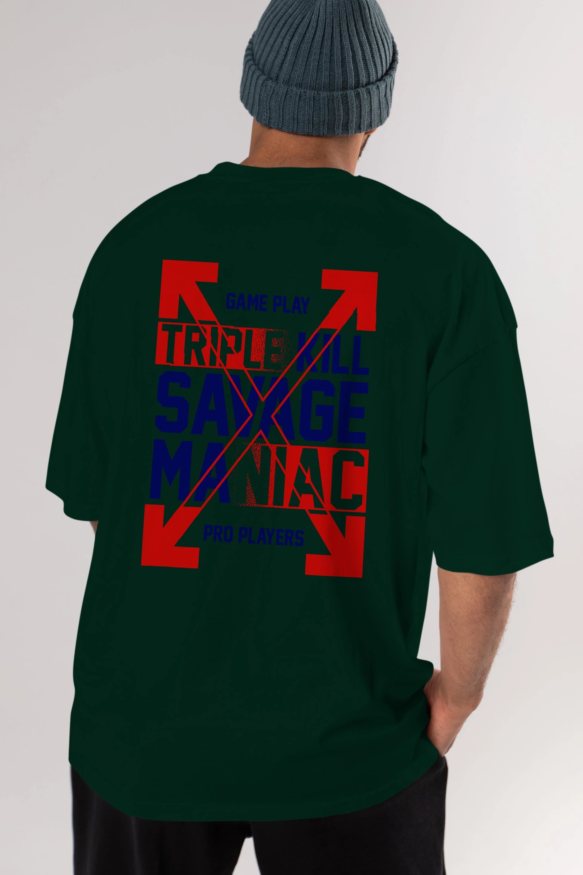 Kill Savage Arka Baskılı Oversize t-shirt Erkek Kadın Unisex