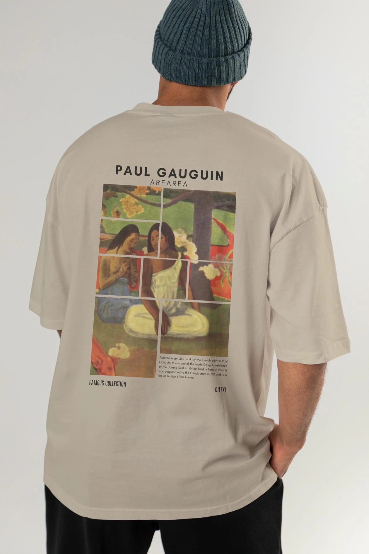 Paul Gauguin Arearea Arka Baskılı Oversize t-shirt Erkek Kadın Bisiklet Yaka Pamuk tişort