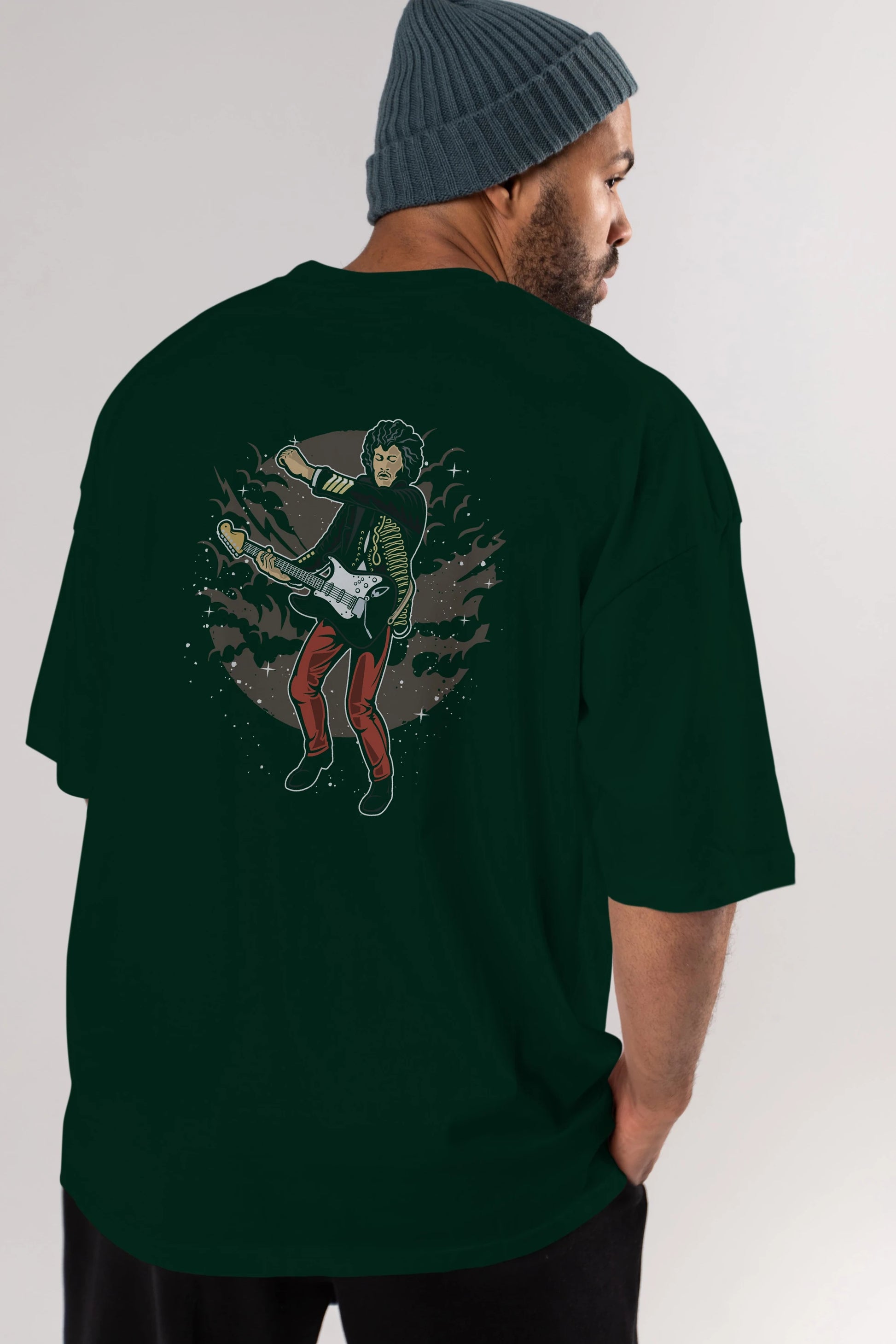 JIMMY HENDRIX Arka Baskılı Oversize t-shirt Erkek Kadın Unisex %100 Pamuk