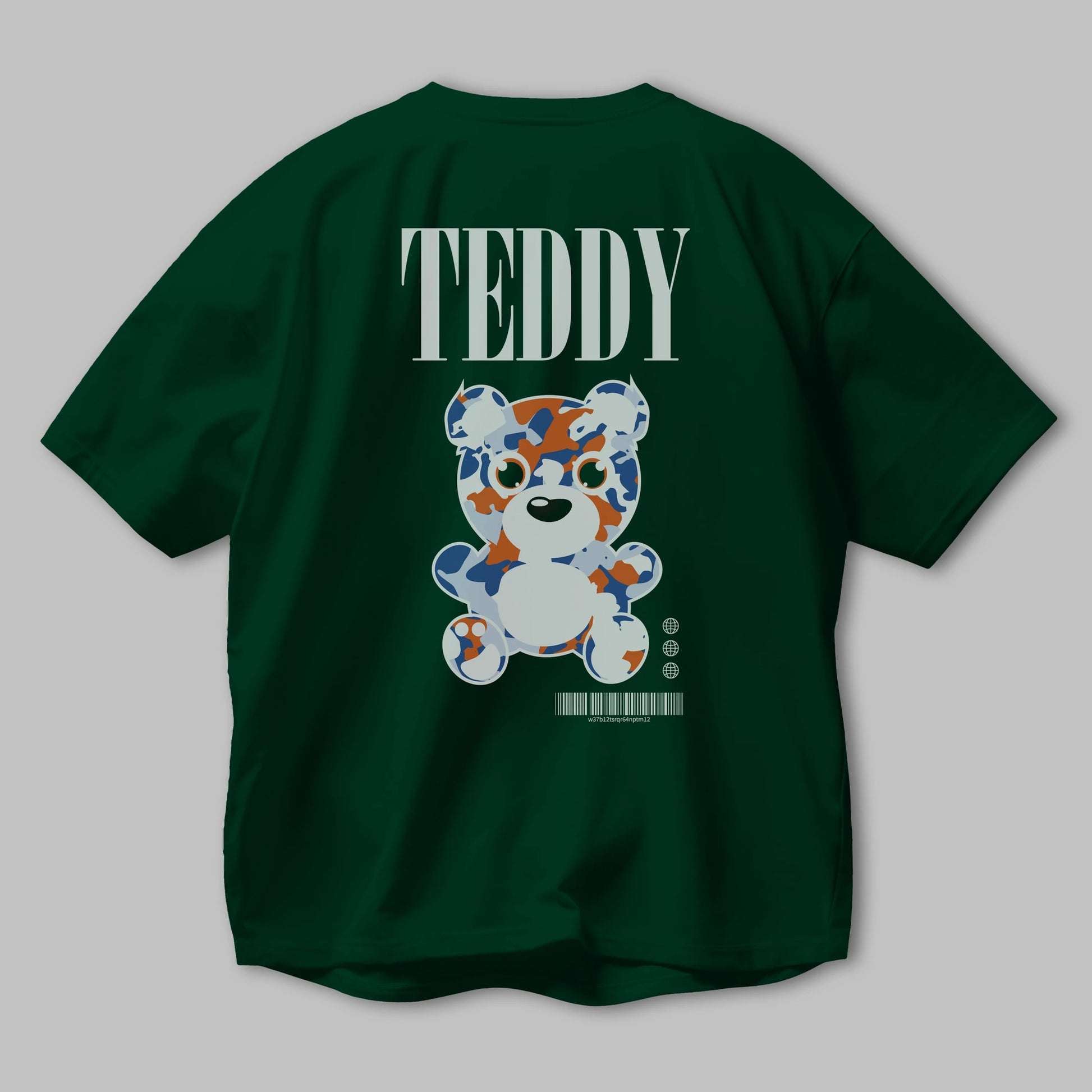 Teddy Bear Streetwear Arka Baskılı Oversize t-shirt Erkek Kadın Unisex