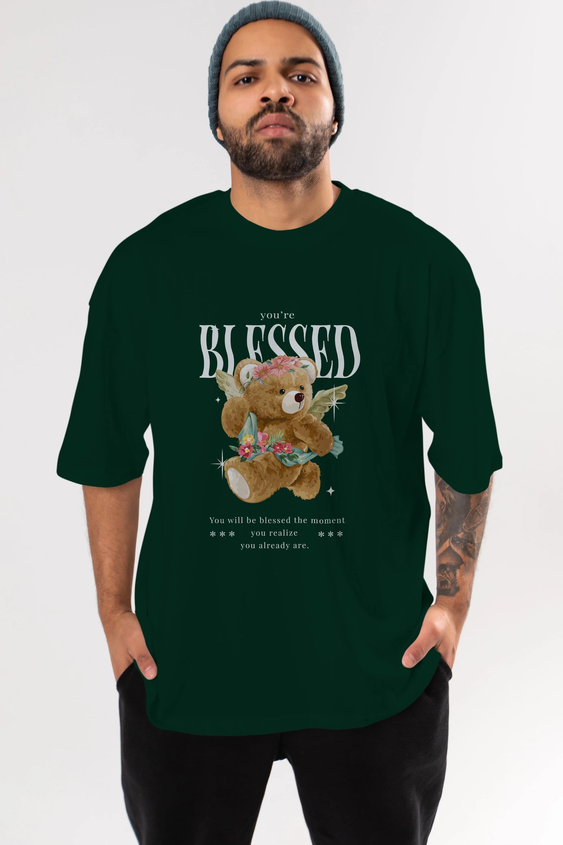 You are Blessed Bear Ön Baskılı Oversize t-shirt Erkek Kadın Unisex