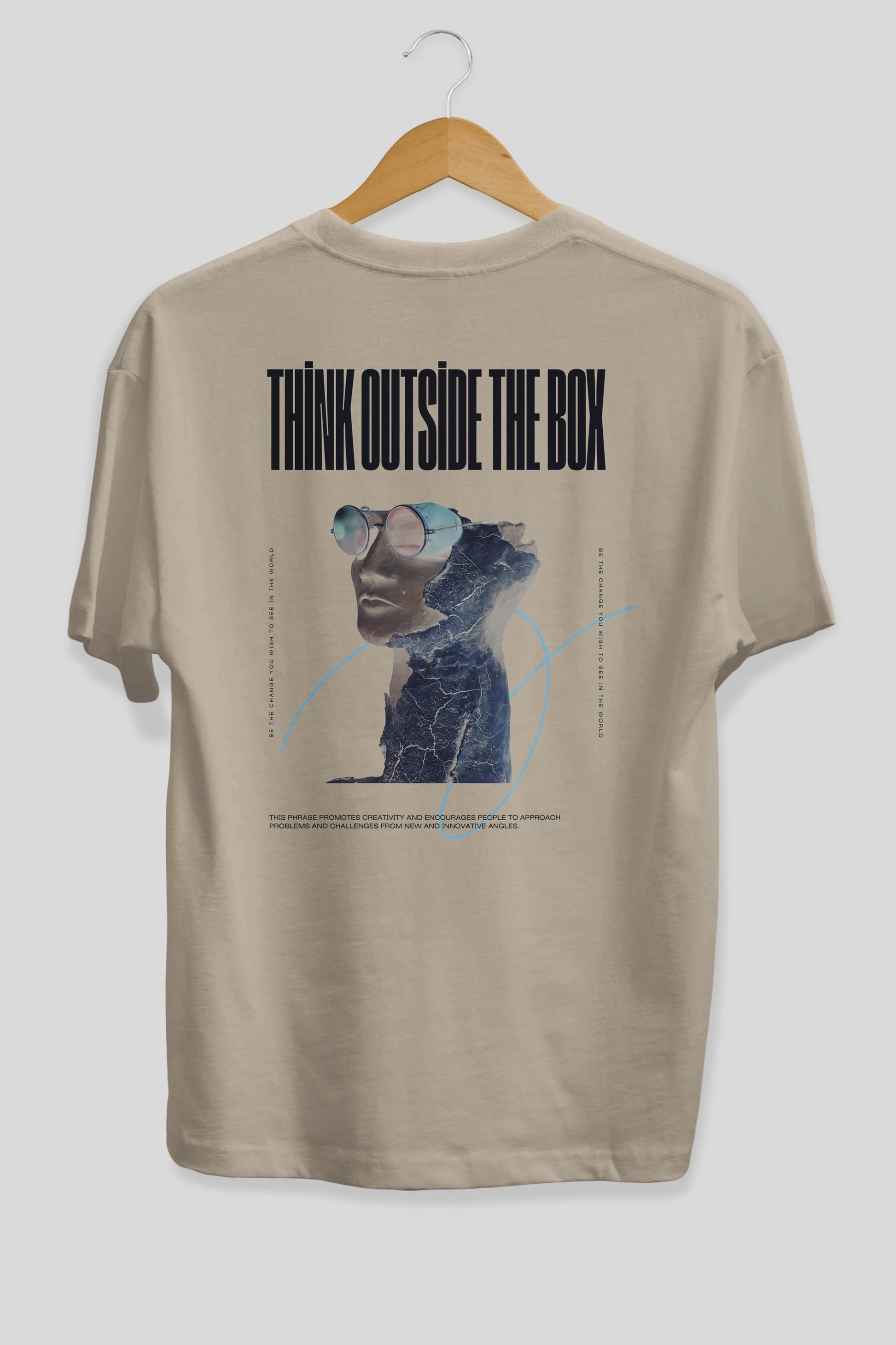 Think Outside The Box Arka Baskılı Oversize t-shirt Erkek Kadın Unisex