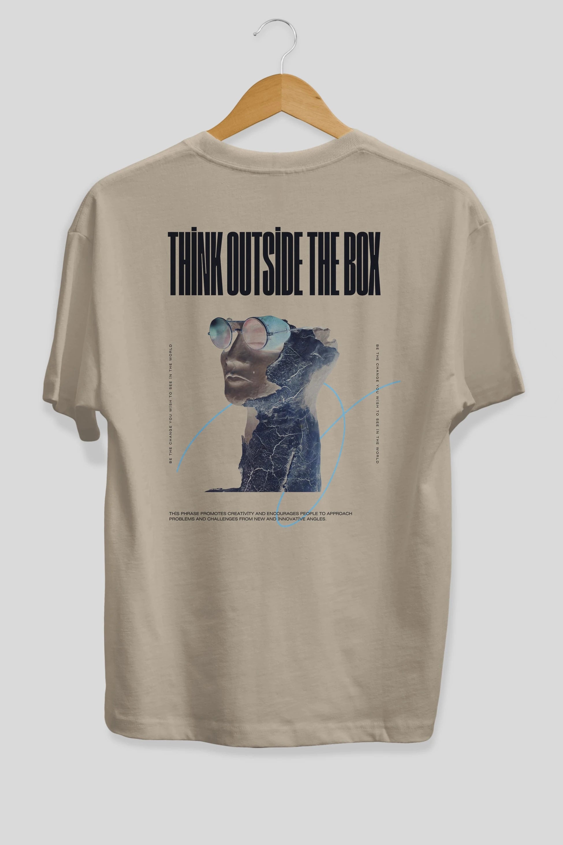 Think Outside The Box Arka Baskılı Oversize t-shirt Erkek Kadın Unisex
