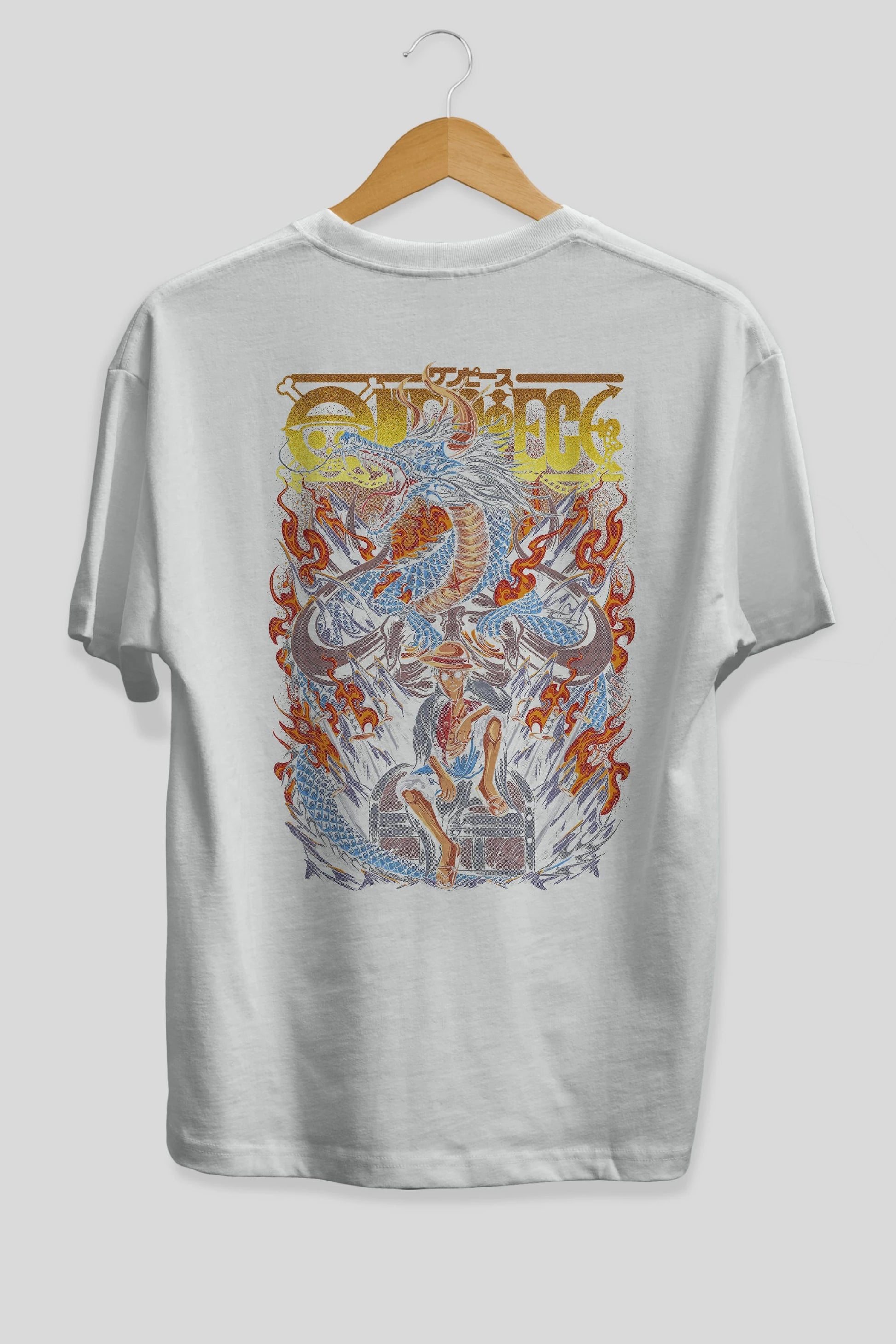 MONKEY D. LUFF-ONE PIECE Anime Arka Baskılı Oversize t-shirt Erkek Kadın Unisex