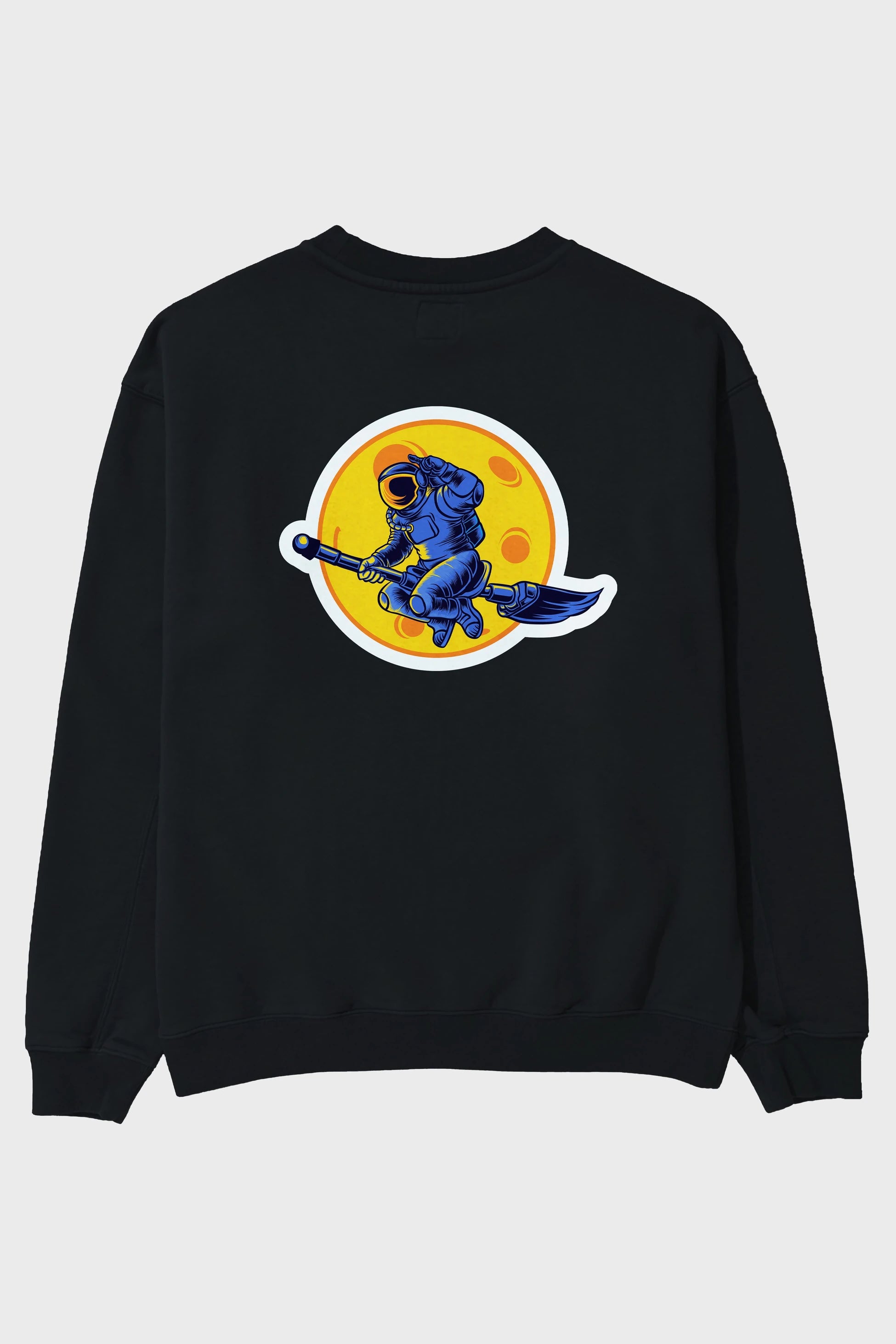 Space Witch Sticker Arka Baskılı Oversize Sweatshirt Erkek Kadın Unisex