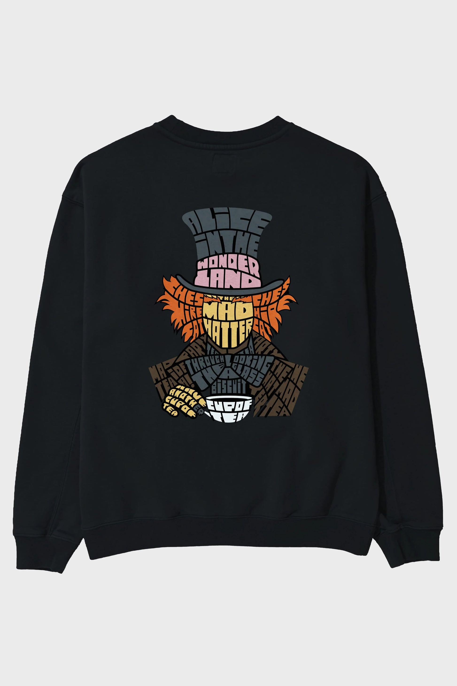 Madhatter Arka Baskılı Oversize Sweatshirt Erkek Kadın Unisex